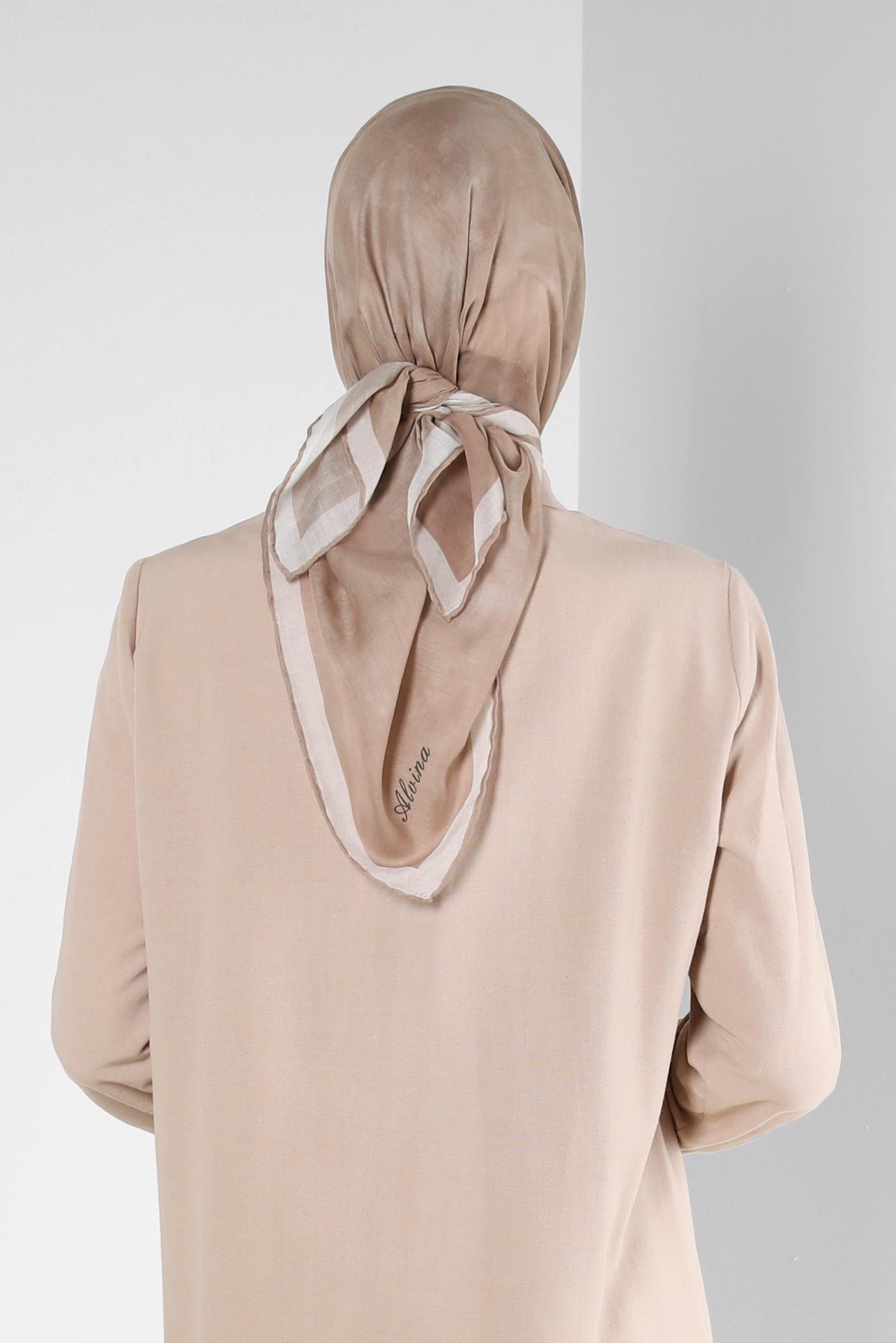 Tesettür giyim KAHVE ALVİNA DÜZ EŞARP 8249 