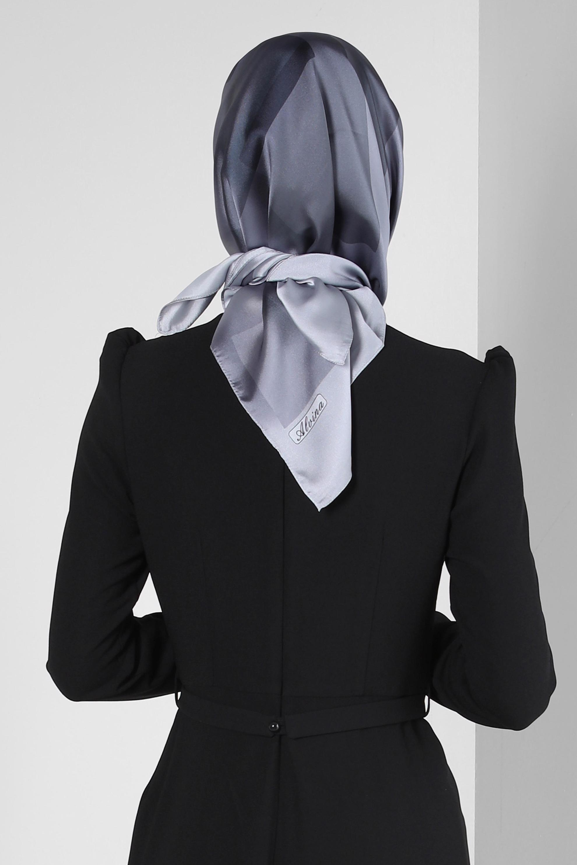 Tesettür giyim GRİ ALVİNA GEOMETRİK DESENLİ EŞARP 8250