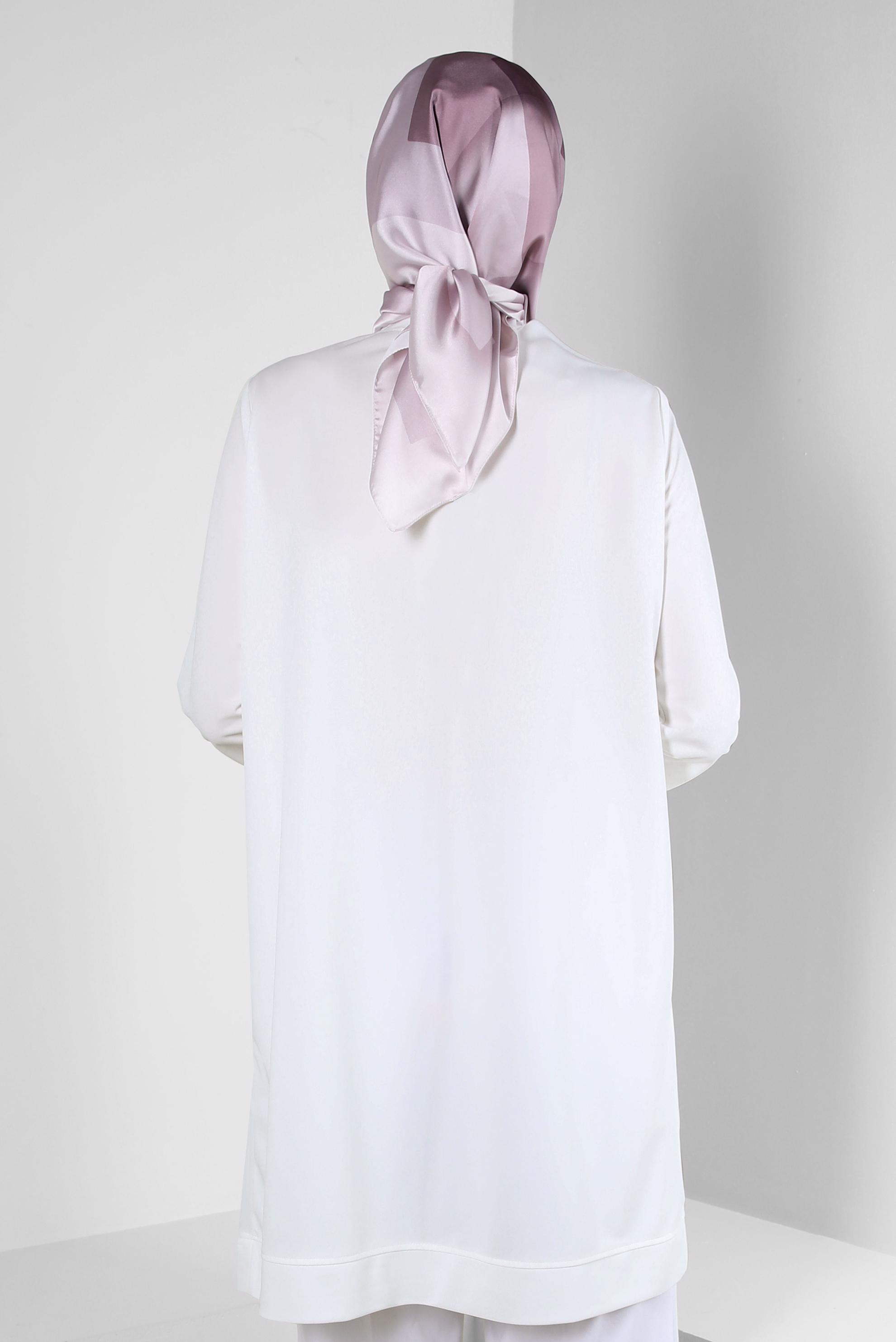 Tesettür giyim PEMBE ALVİNA GEOMETRİK DESENLİ EŞARP 8250