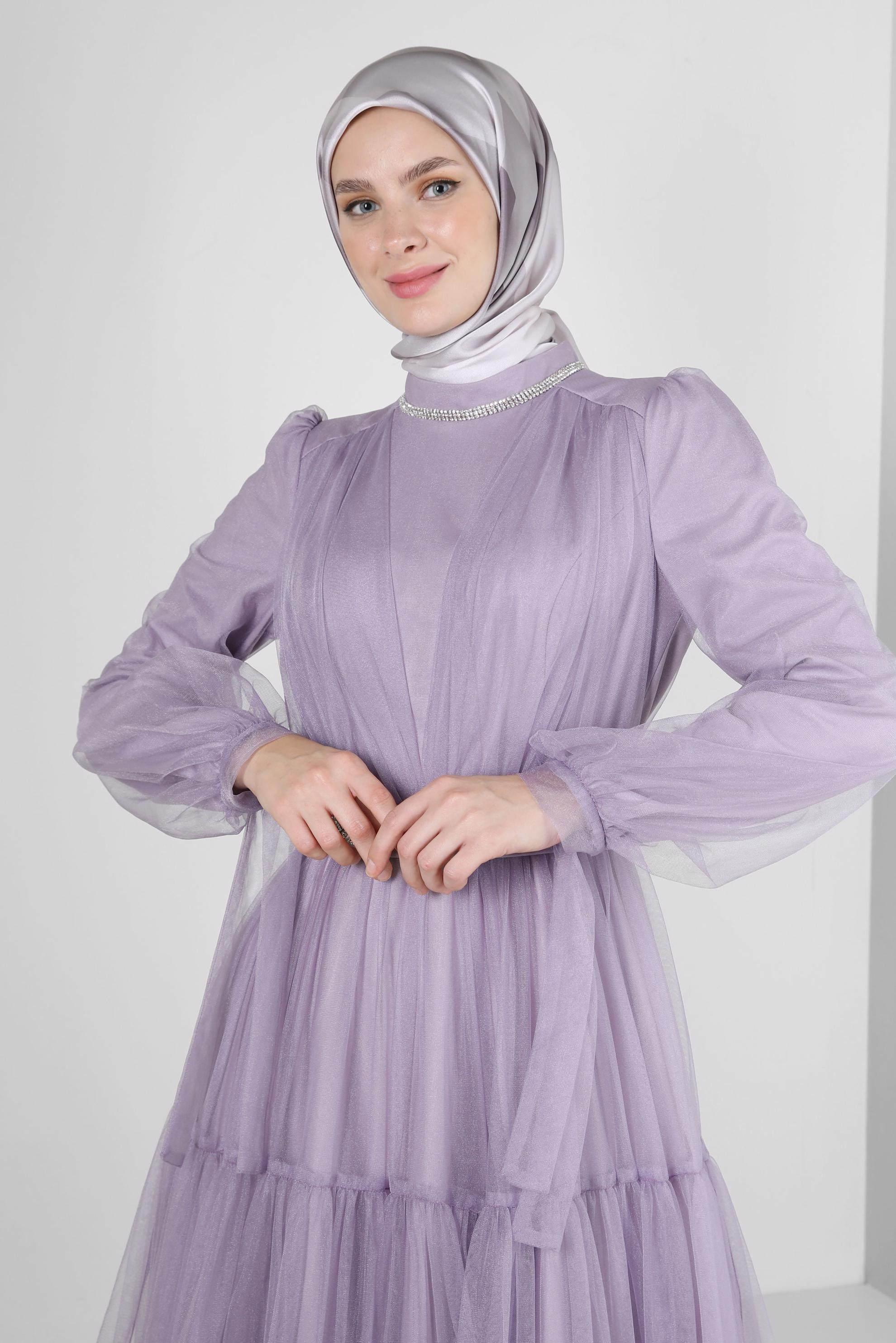 Tesettür giyim VİZON ALVİNA GEOMETRİK DESENLİ EŞARP 8250