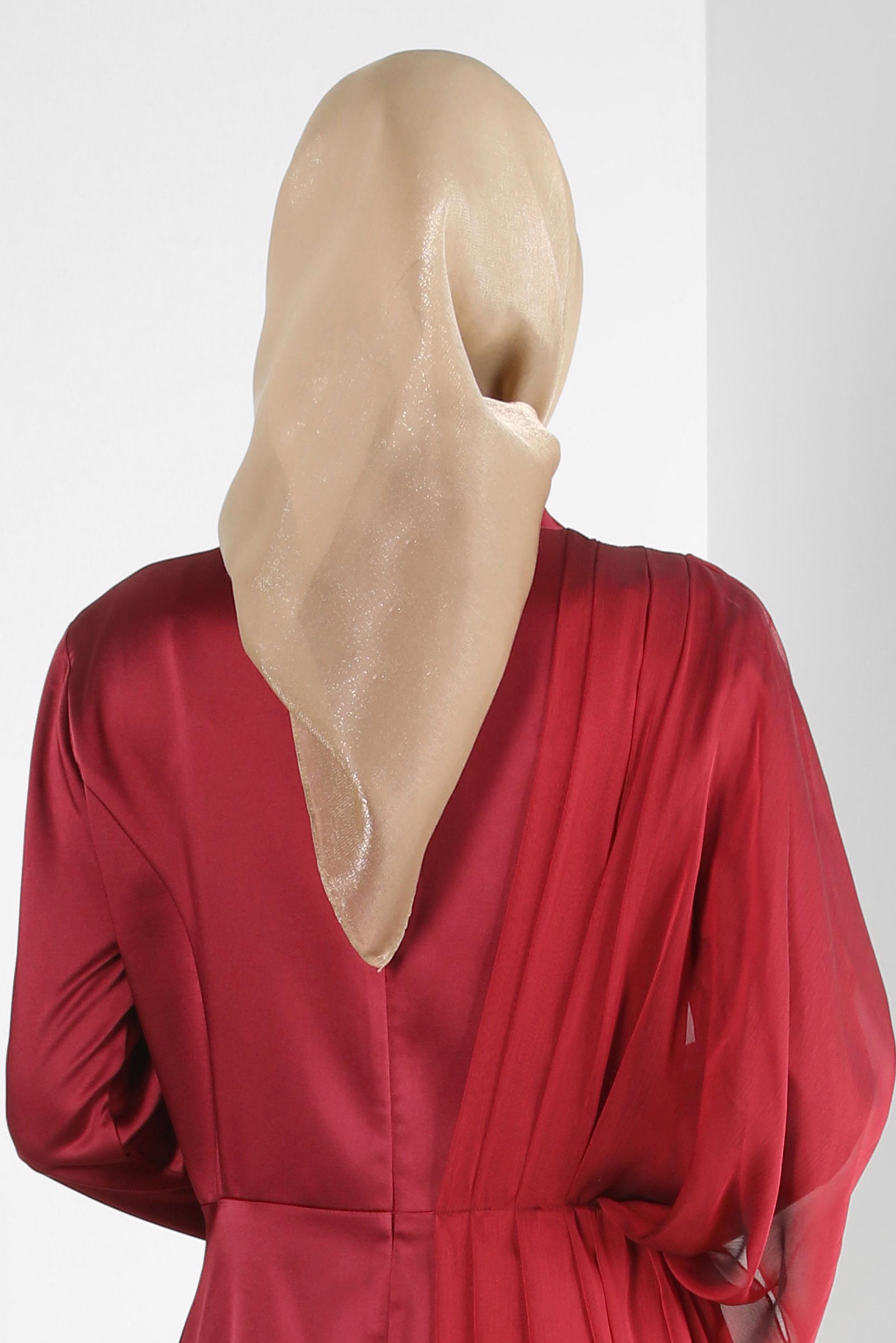 Tesettür giyim BEJ ALVİNA DEGRADE KEHRİBAR EŞARP 8252 