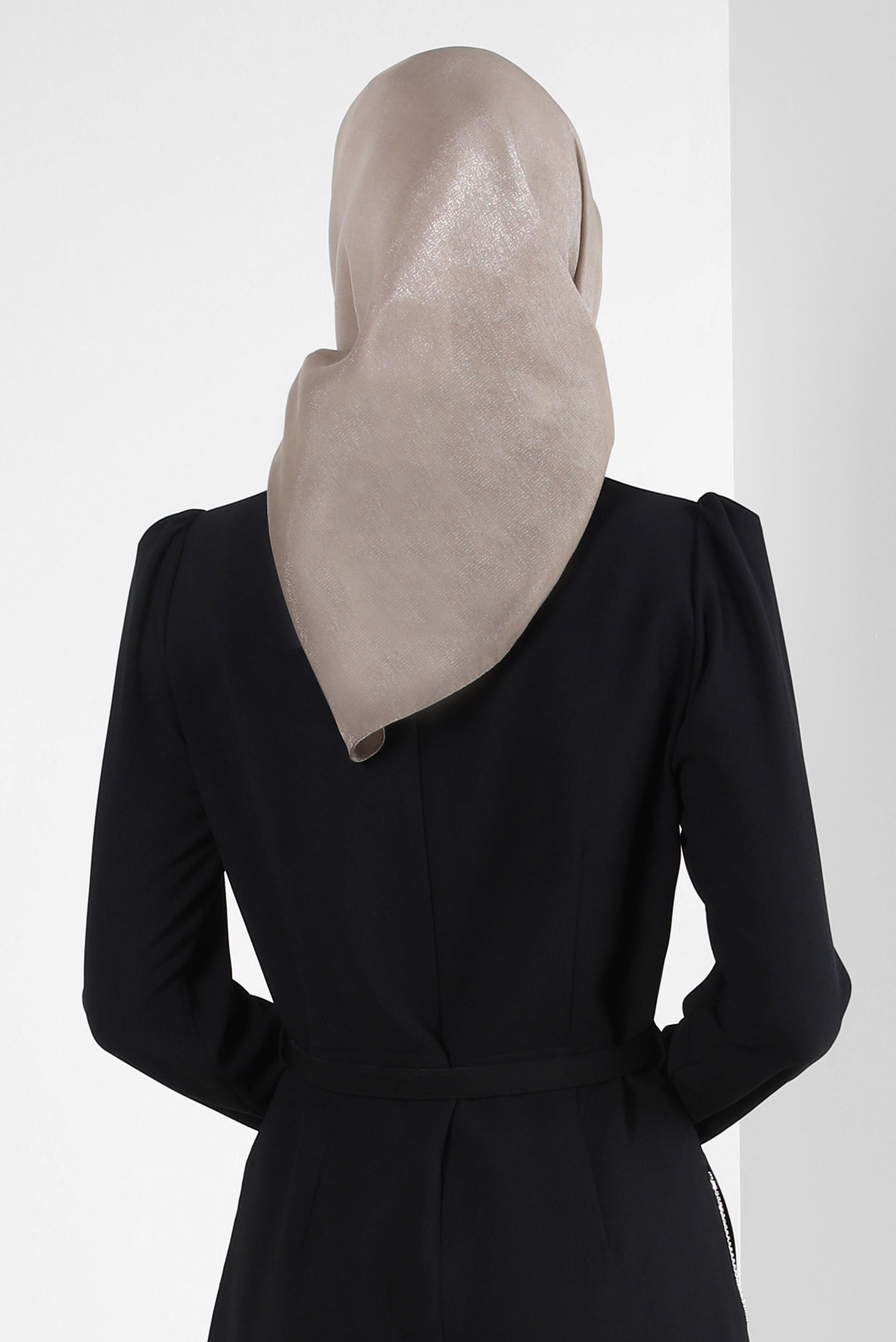 Tesettür giyim VİZON ALVİNA DEGRADE KEHRİBAR EŞARP 8252 