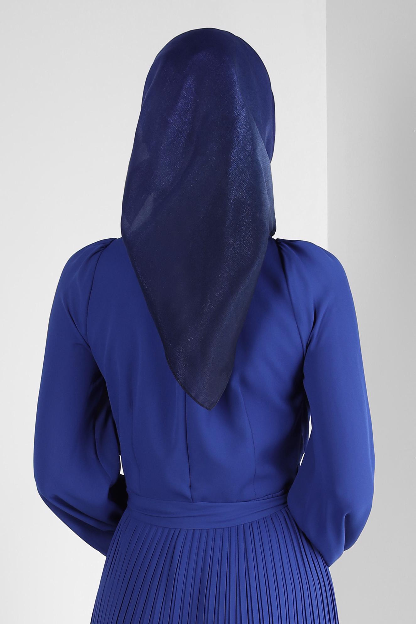 Tesettür giyim LACİVERT ALVİNA DEGRADE KEHRİBAR EŞARP 8252 