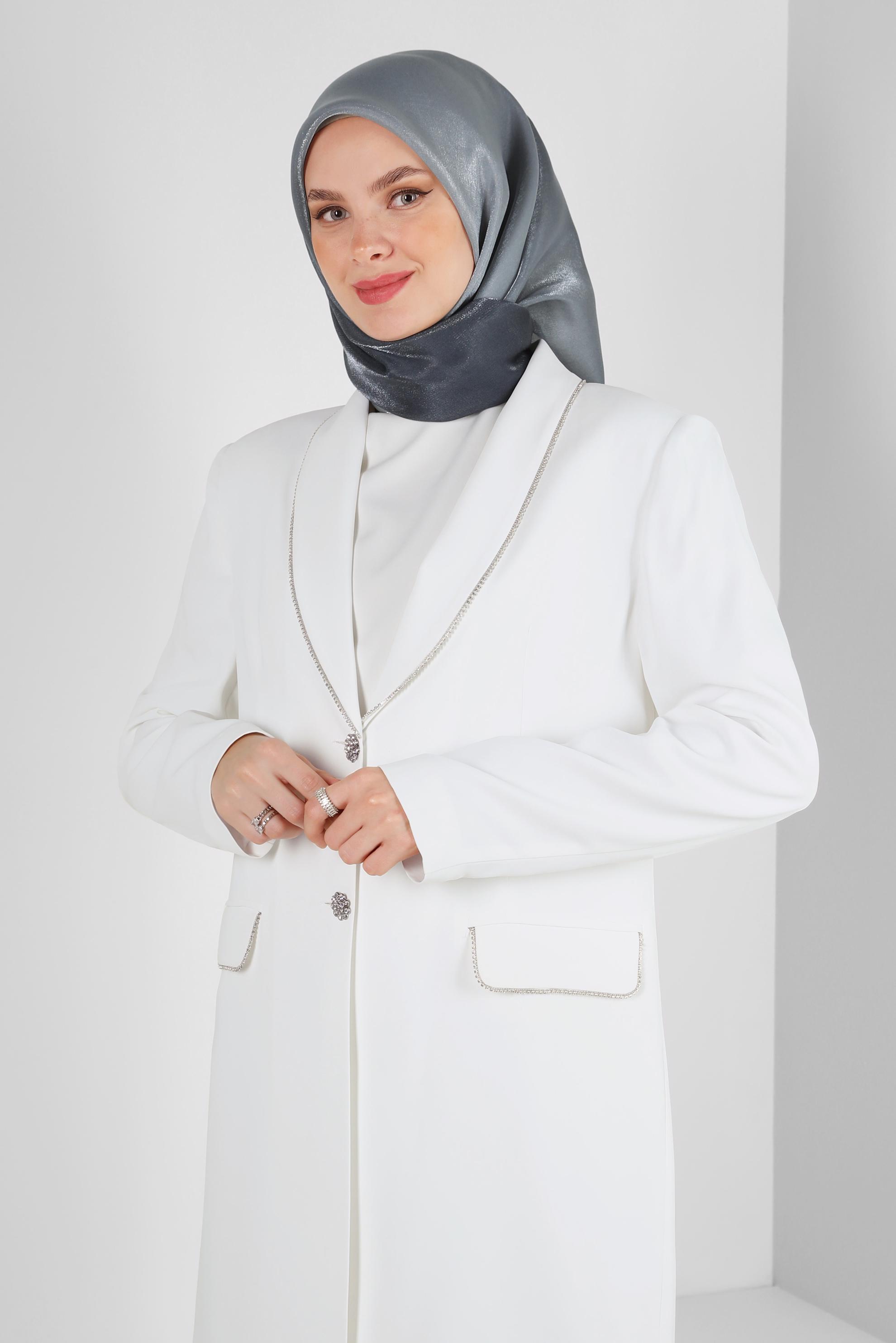 Tesettür giyim GRİ ALVİNA DEGRADE KEHRİBAR EŞARP 8252 