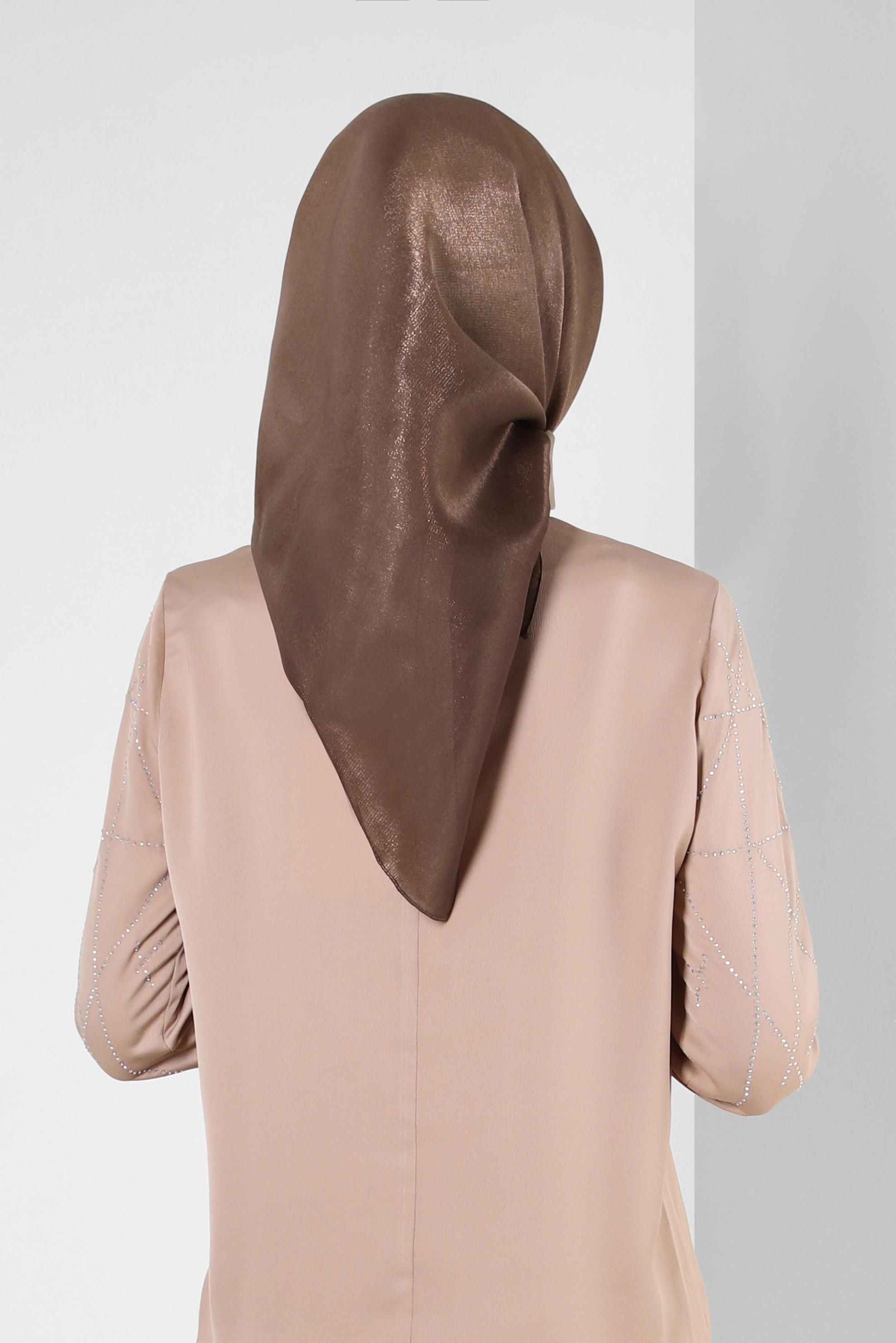 Tesettür giyim KAHVE ALVİNA DEGRADE KEHRİBAR EŞARP 8252 