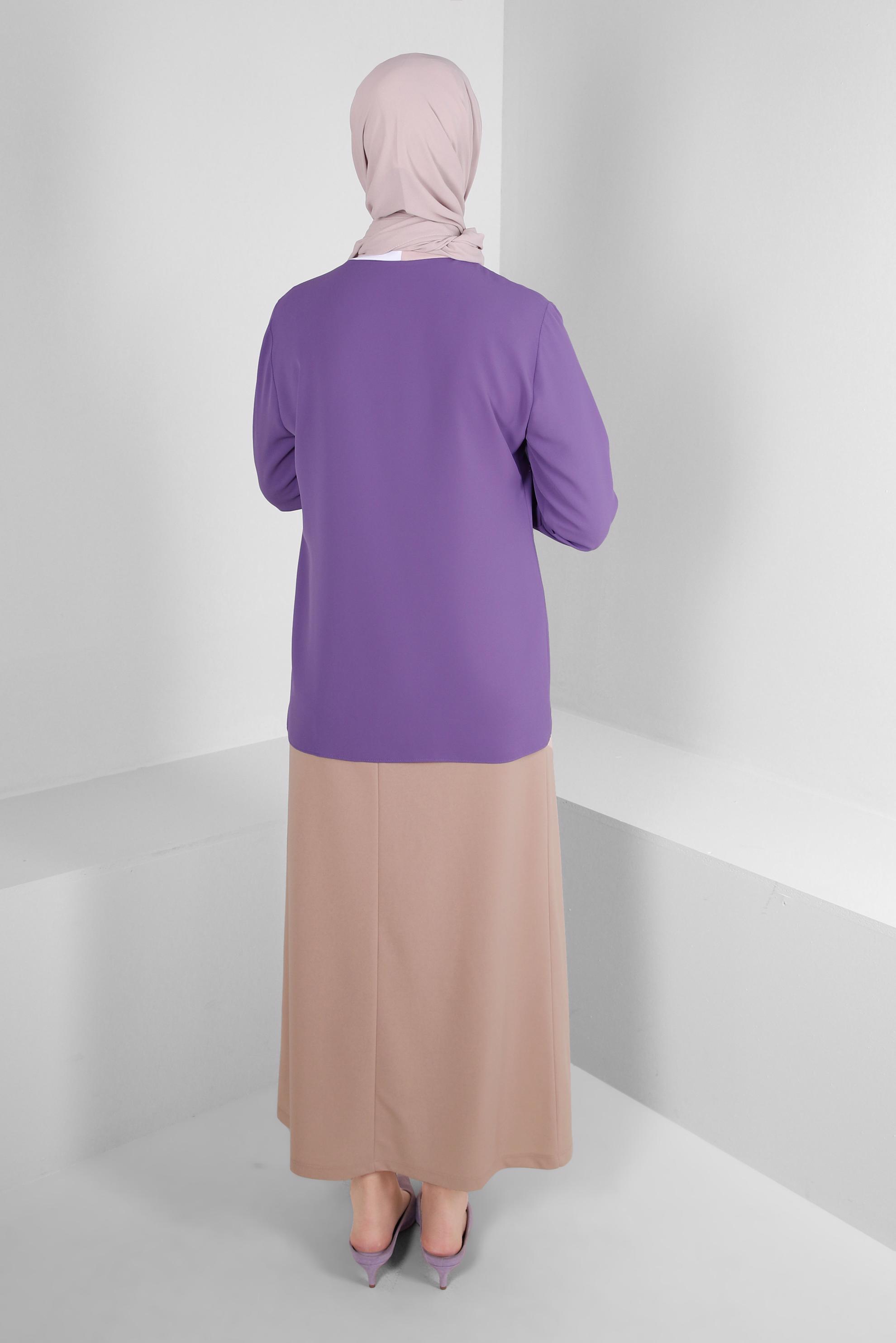 Tesettür giyim KUM BELİ LASTİKLİ DÜZ KESİM ETEK 60400