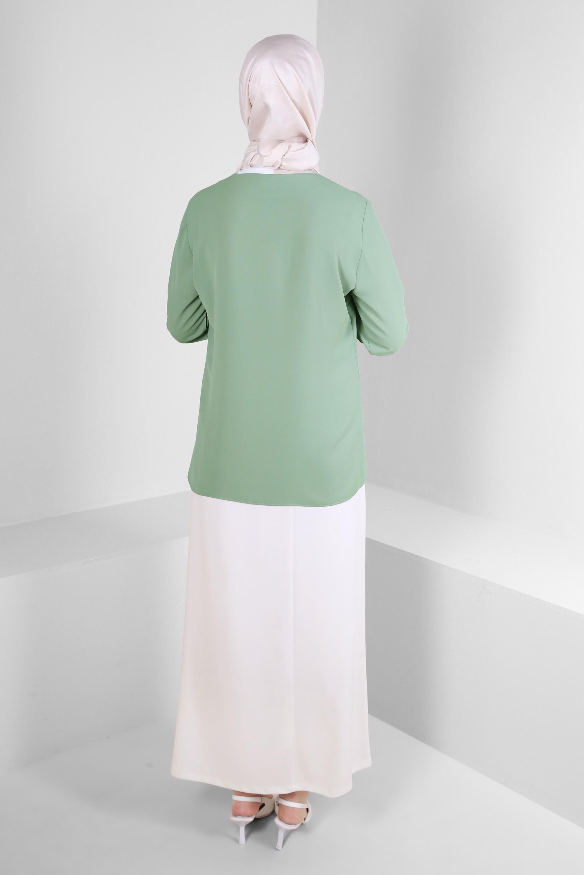 Tesettür giyim BEYAZ BELİ LASTİKLİ DÜZ KESİM ETEK 60401