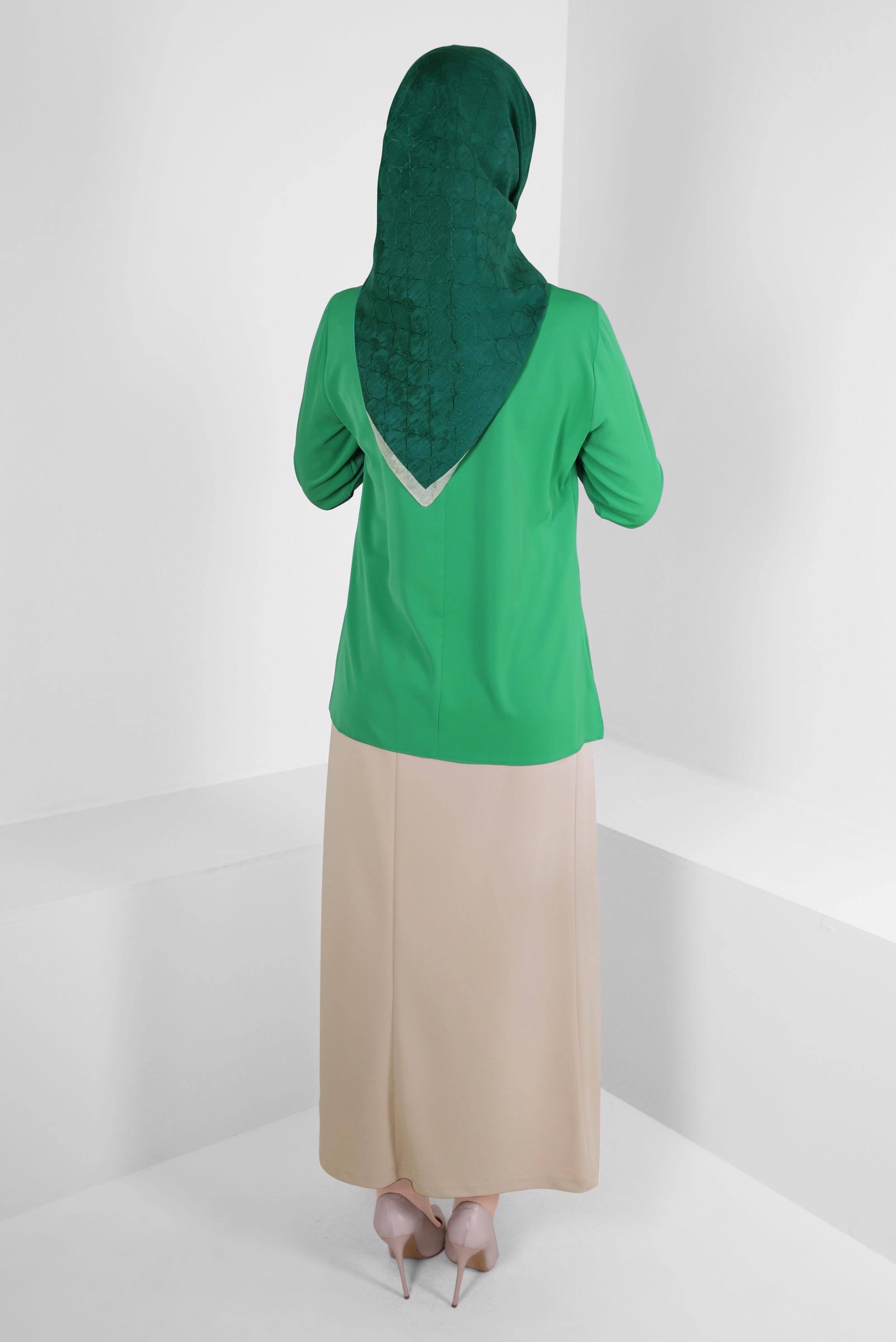 Tesettür giyim BEJ BELİ LASTİKLİ DÜZ KESİM ETEK 60401