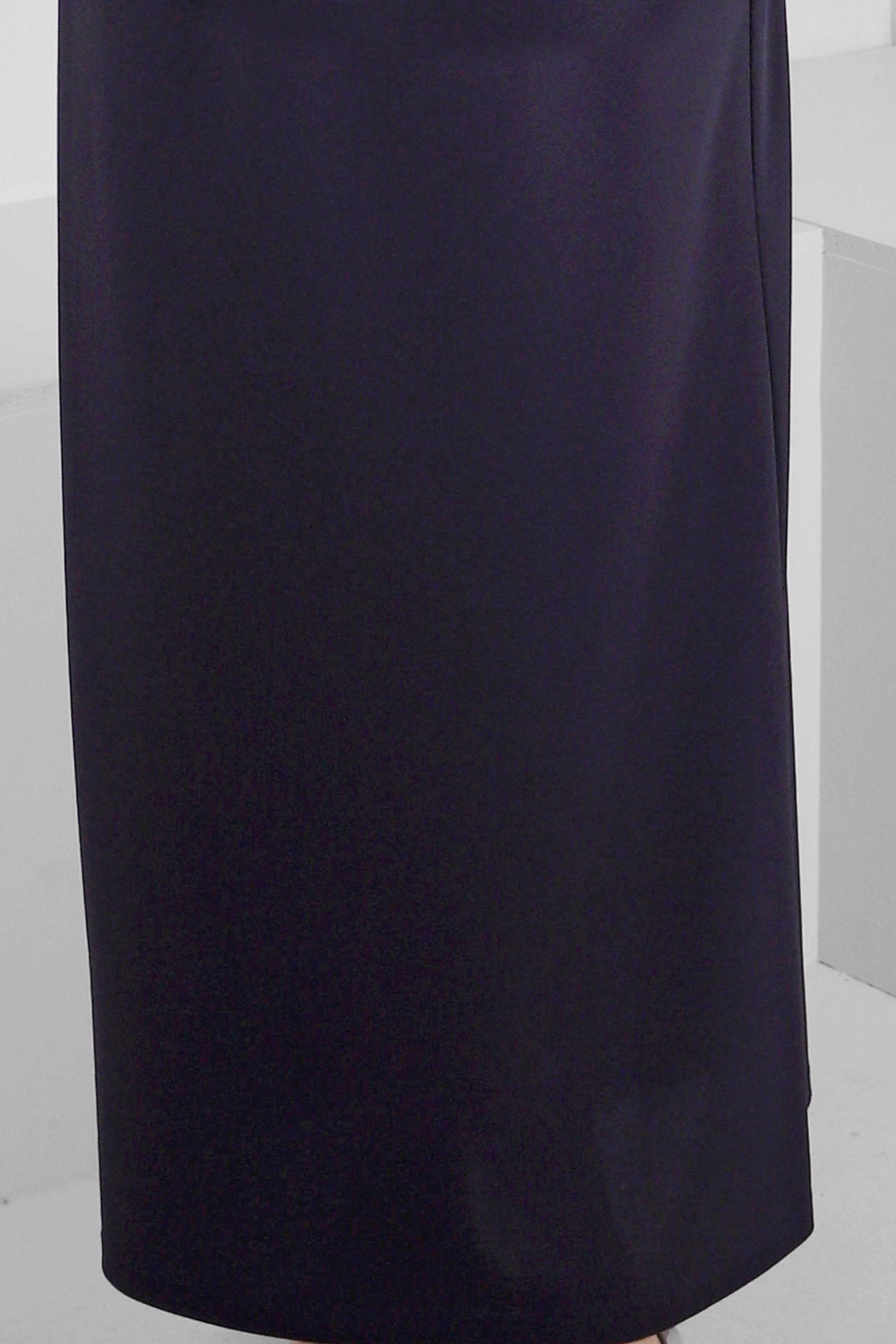 Tesettür giyim LACİVERT BELİ LASTİKLİ DÜZ KESİM ETEK 60401