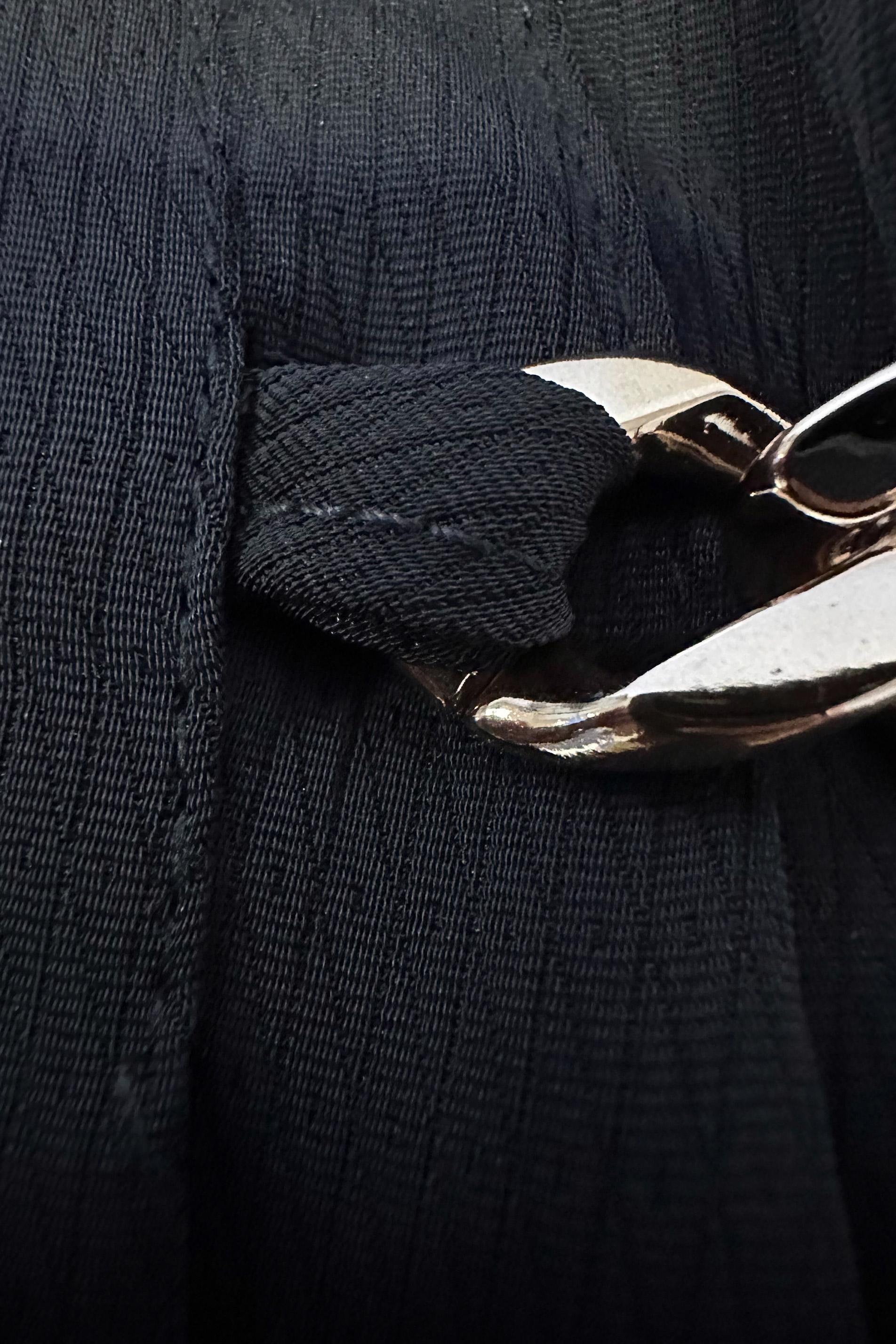 Tesettür giyim SİYAH ZİNCİR DETAYLI DÜZ KESİM ETEK 60405