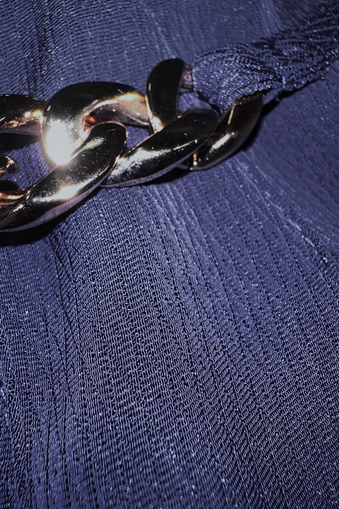 Tesettür giyim LACİVERT ZİNCİR DETAYLI DÜZ KESİM ETEK 60405