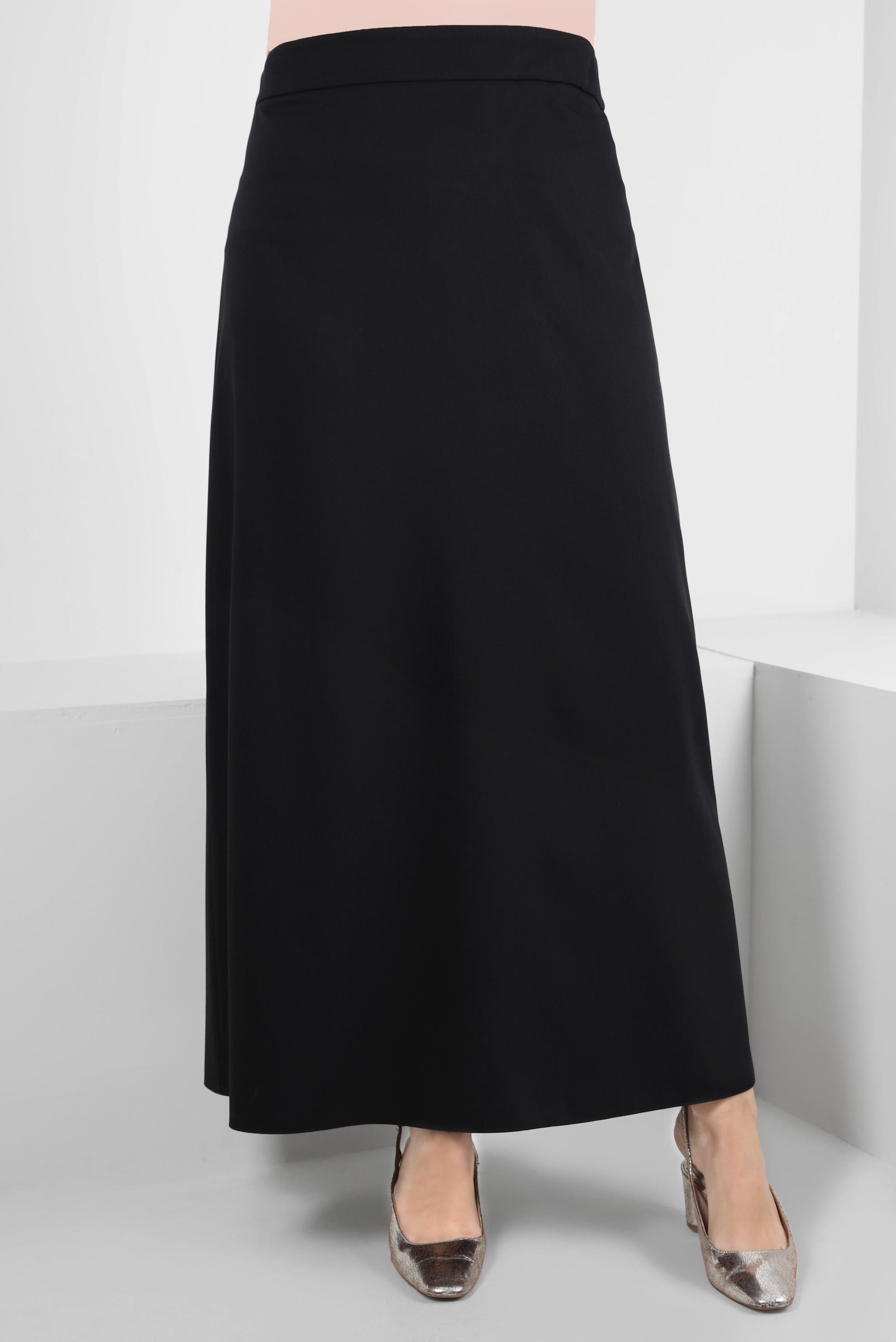 Tesettür giyim SİYAH FERMUARLI A KESİM ETEK 60406