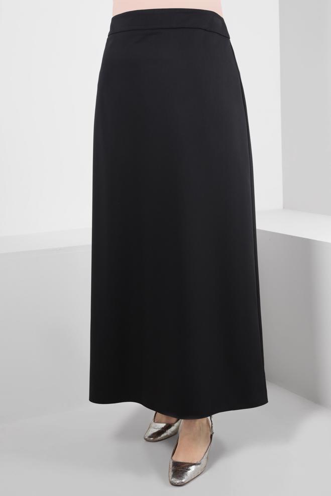 Tesettür giyim SİYAH FERMUARLI A KESİM ETEK 60406 - ALVİNA