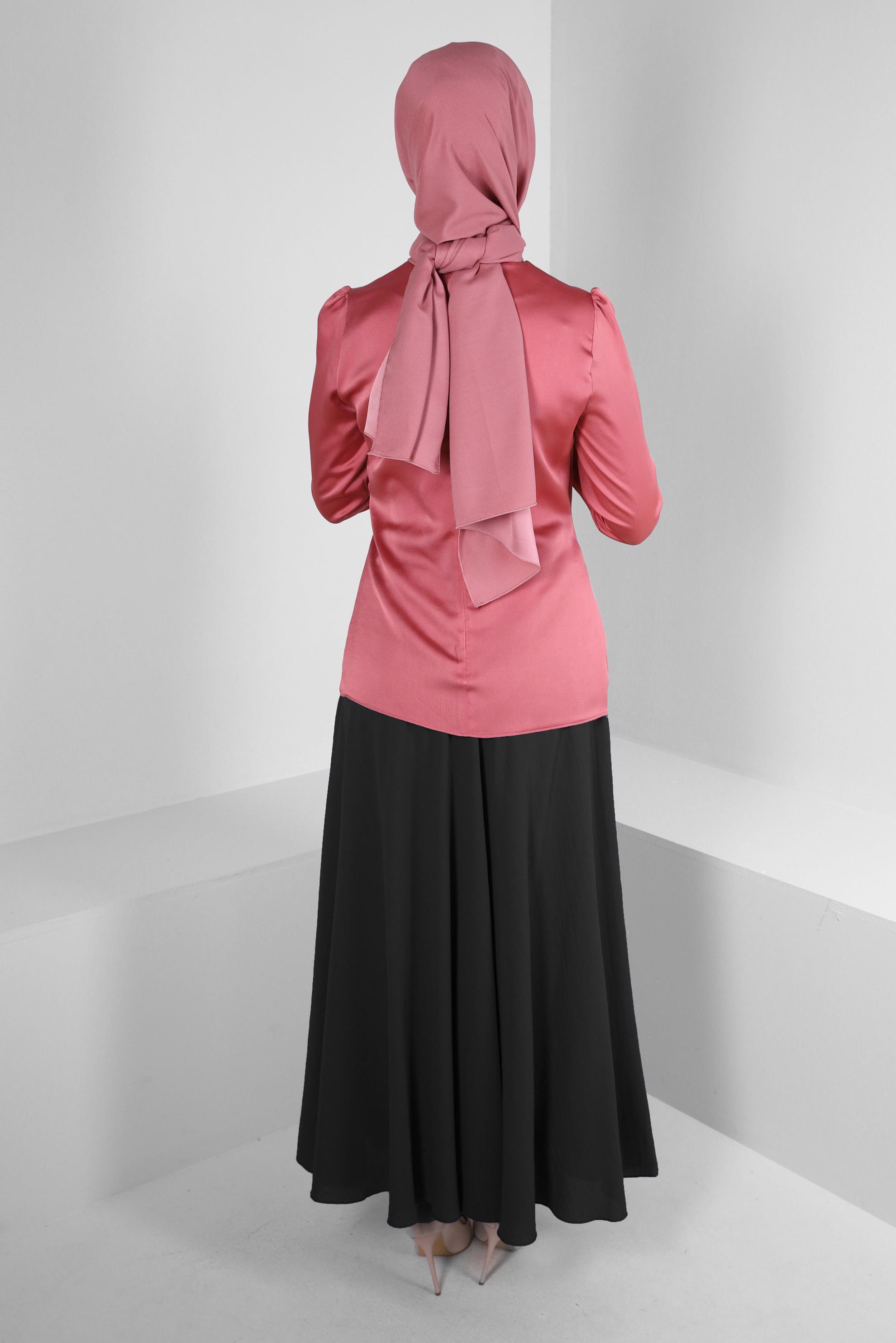 Tesettür giyim SİYAH KEMERLİ VOLANLI ETEK 60407