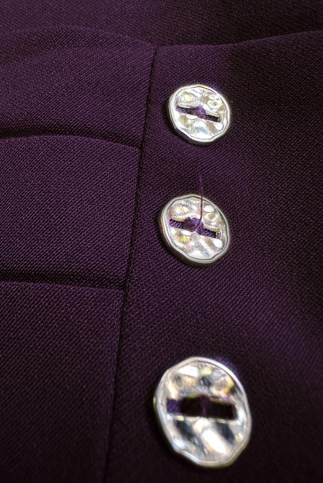 Tesettür giyim MOR DÜĞME DETAYLI A KESİM ETEK 60410 - ALVİNA