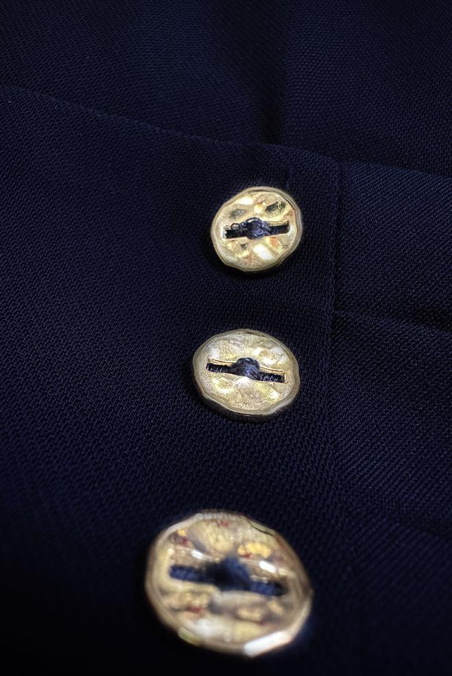 Vêtements hijab BLEU MARINE DÉTAIL BOUTONS A JUPE EN LIN 60410 - ALVİNA