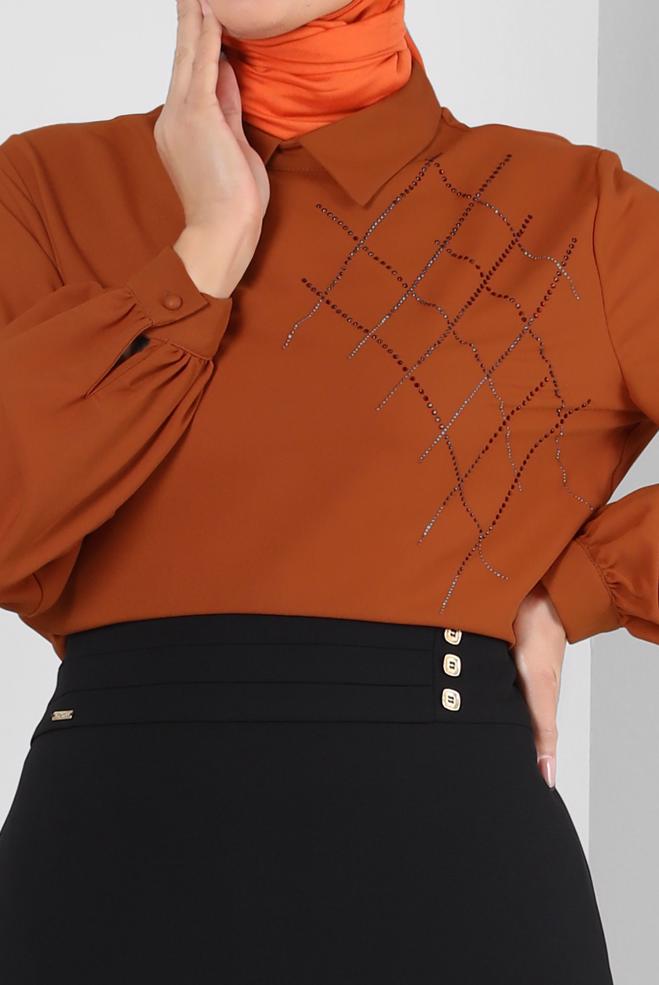 Tesettür giyim SİYAH DÜĞME DETAYLI A KESİM ETEK 60411 - ALVİNA