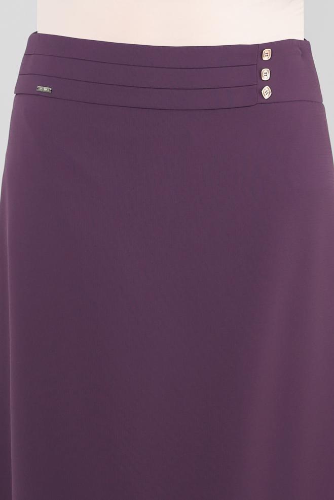 Tesettür giyim MOR DÜĞME DETAYLI A KESİM ETEK 60411 - ALVİNA