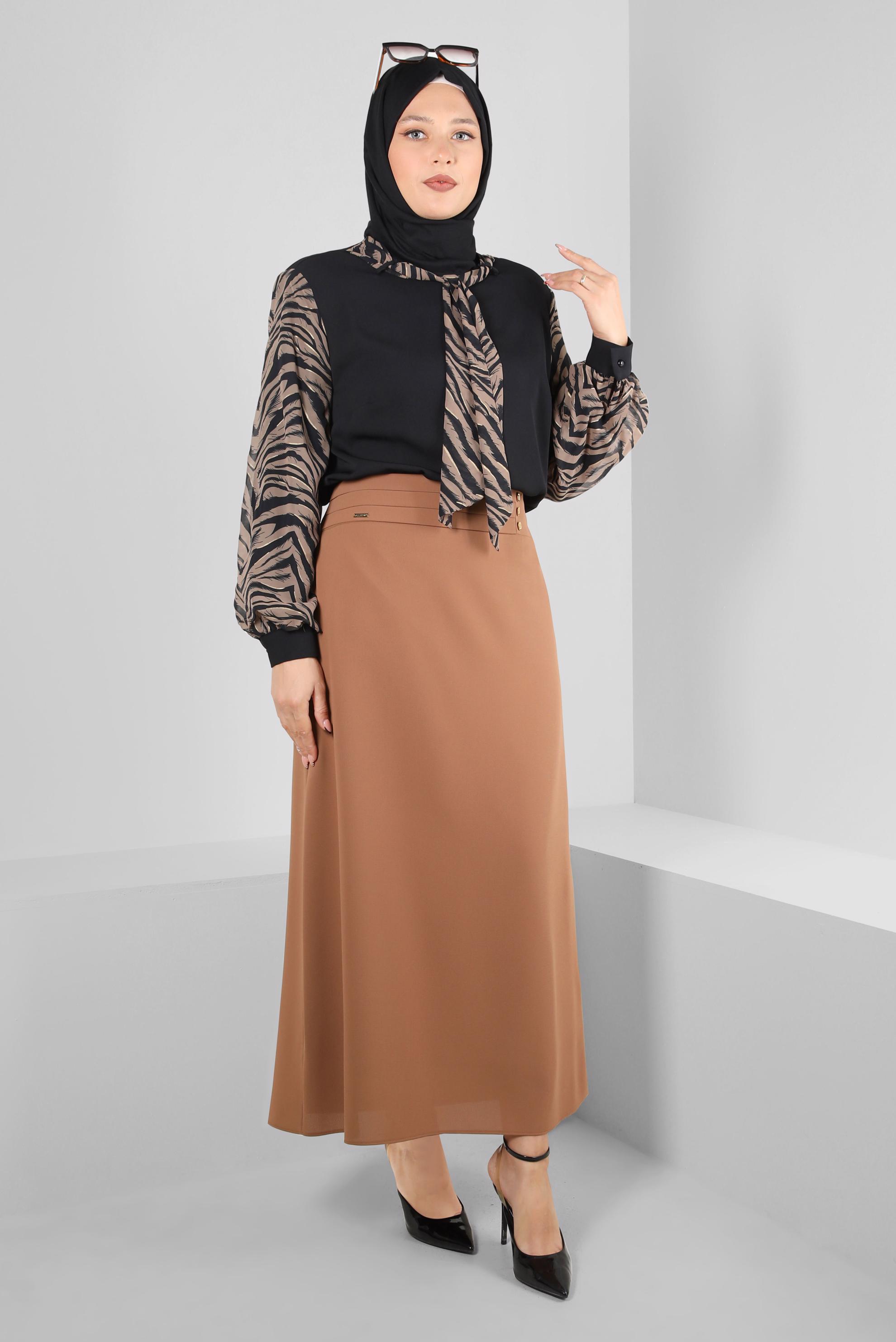 Vêtements hijab TABA JUPE COUPE AVEC BOUTON DÉTAIL 60411