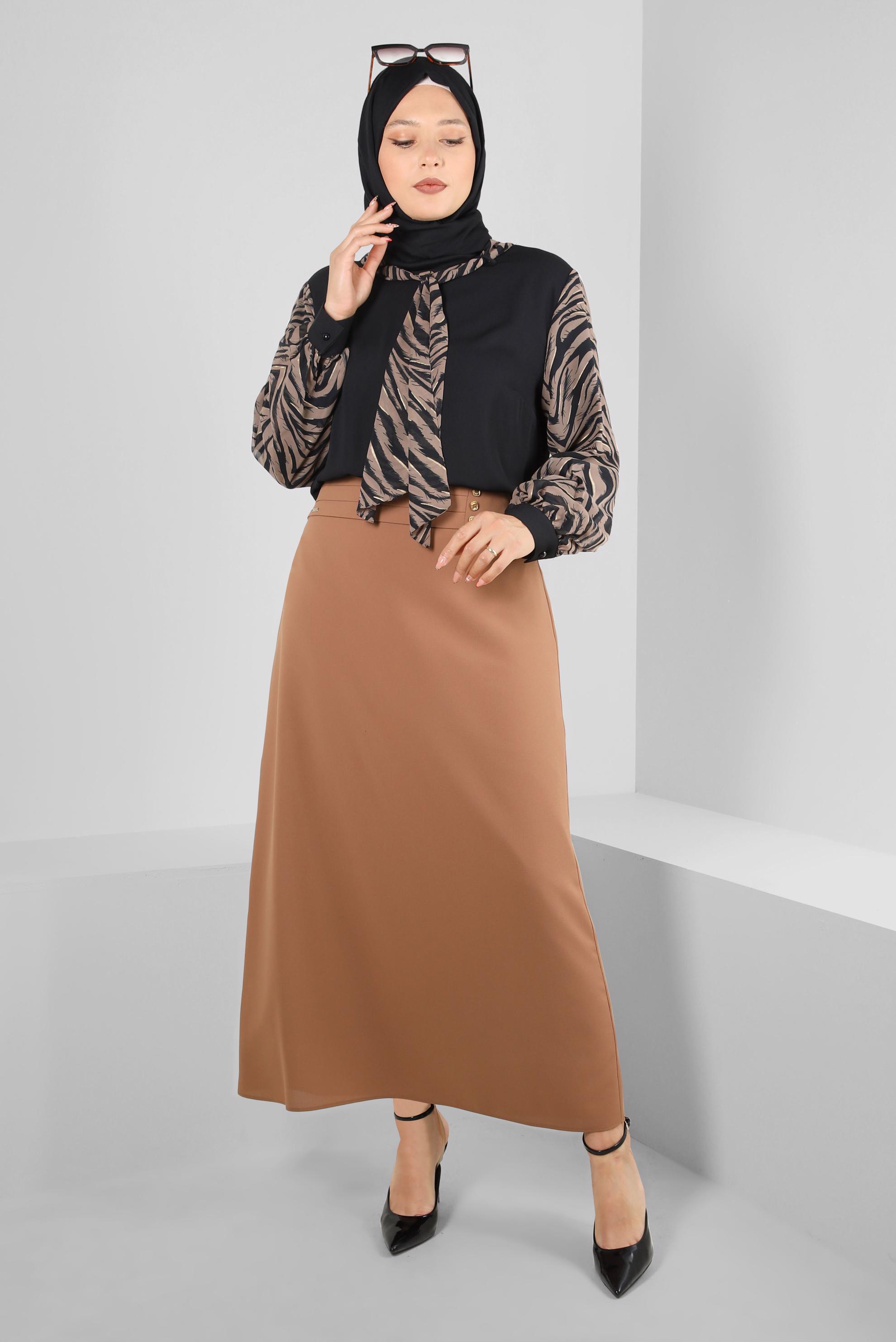 Vêtements hijab TABA JUPE COUPE AVEC BOUTON DÉTAIL 60411