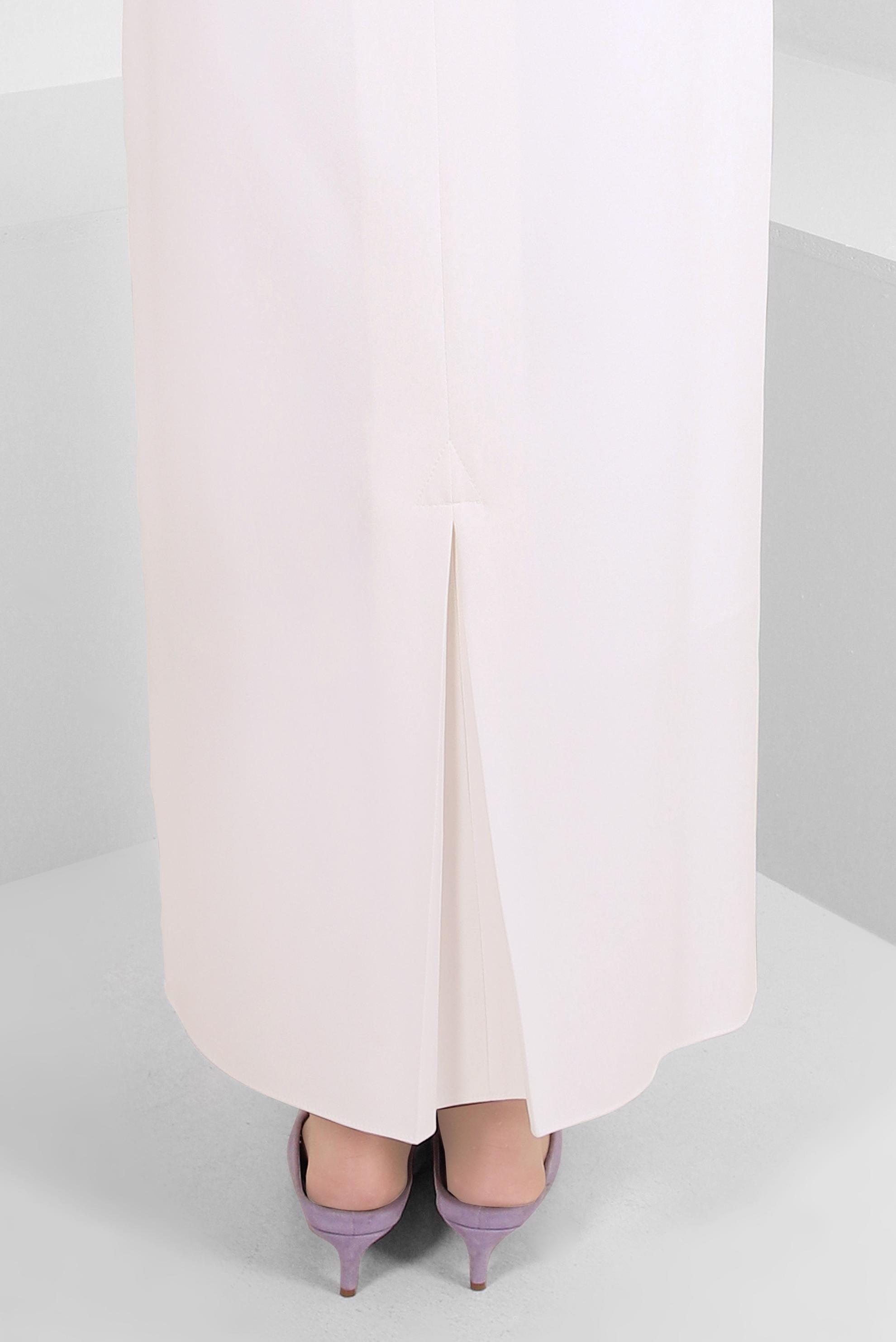 Tesettür giyim BEYAZ GİZLİ YIRTMAÇLI DÜZ KESİM ETEK 60414