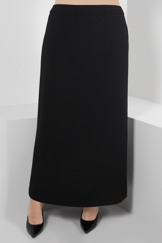 Tesettür giyim SİYAH DÜZ KESİM FERMUARLI ETEK 60418 - ALVİNA