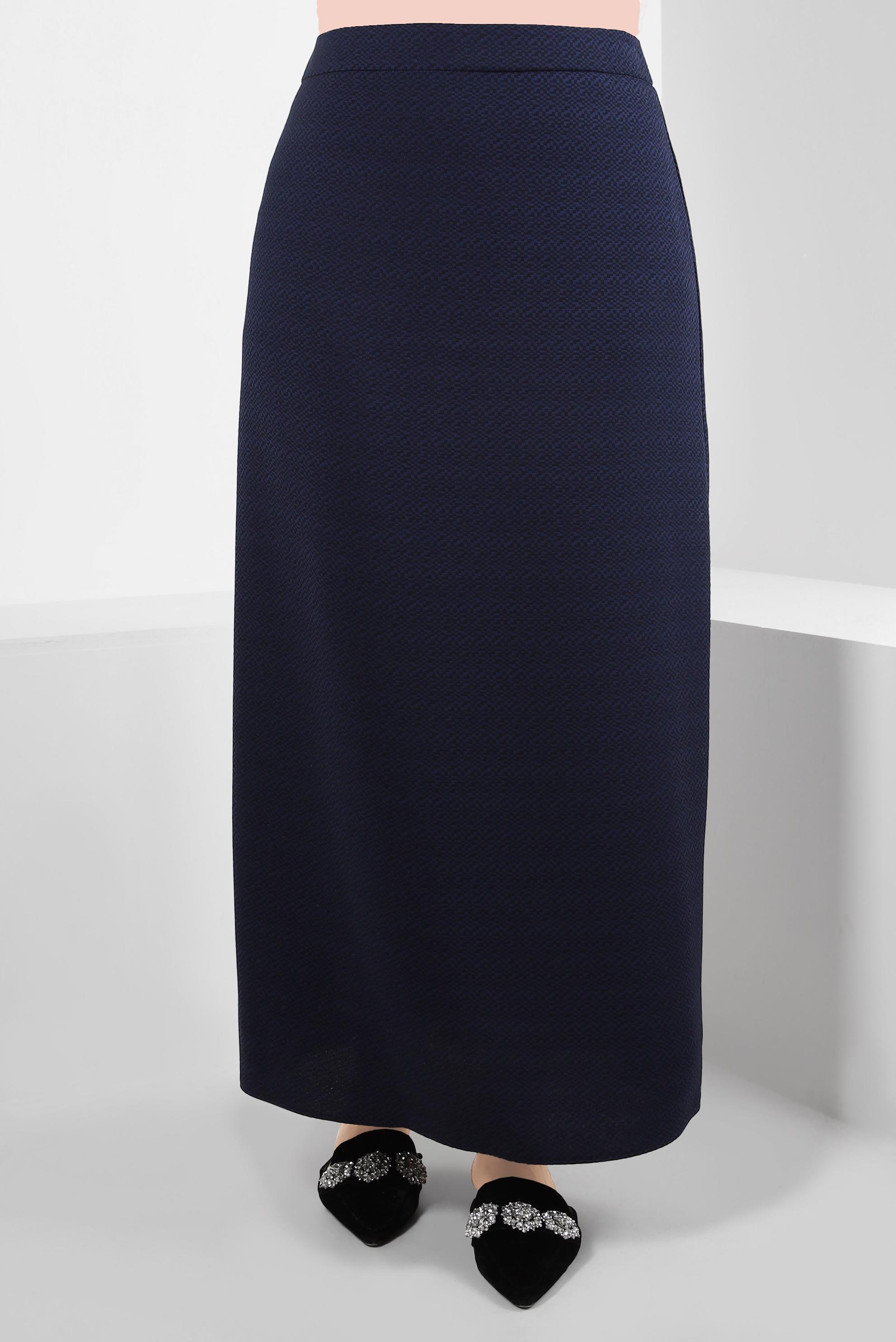 Tesettür giyim LACİVERT DÜZ KESİM FERMUARLI ETEK 60418