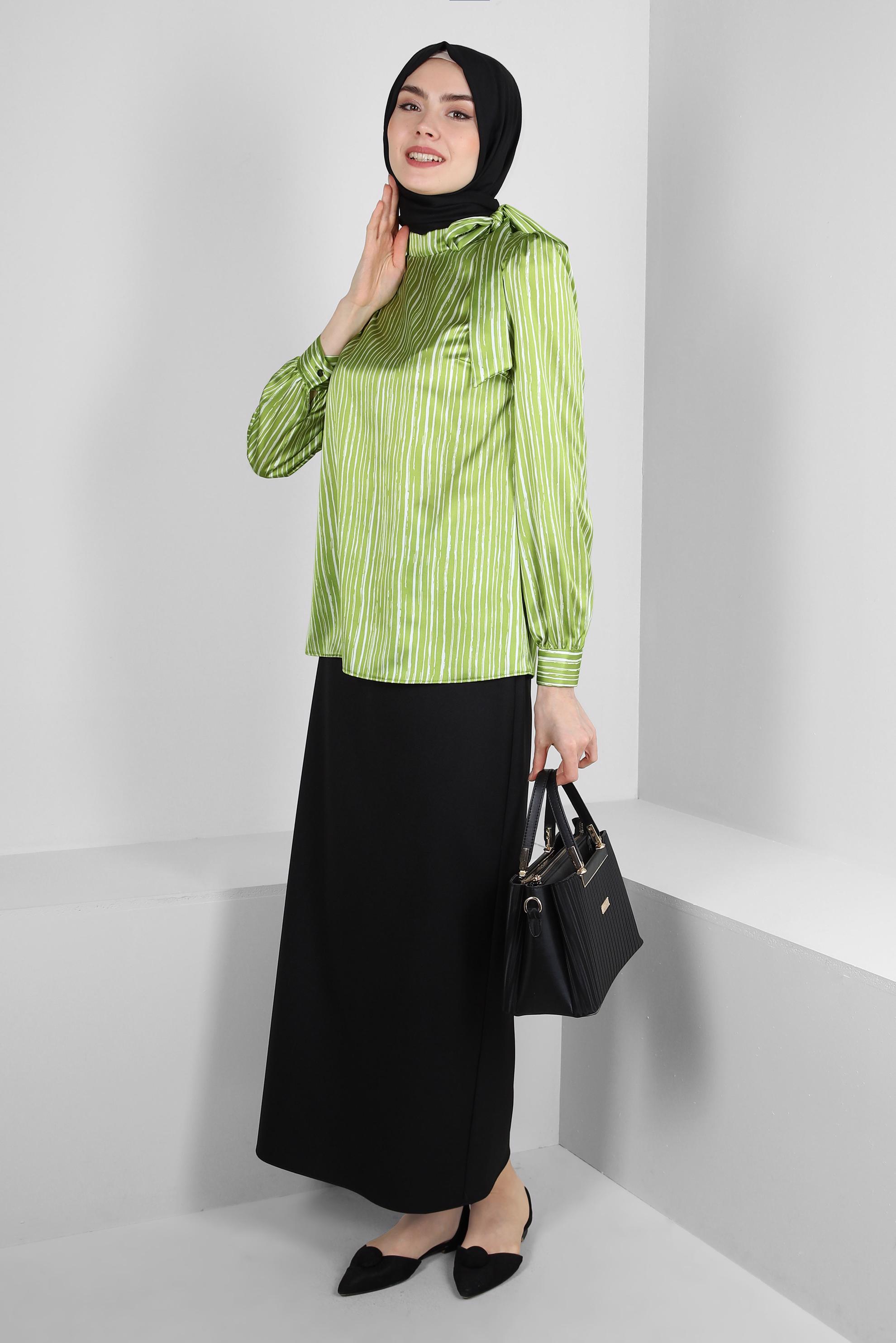 Tesettür giyim SİYAH DÜZ KESİM GİZLİ YIRTMAÇLI ETEK 60419 