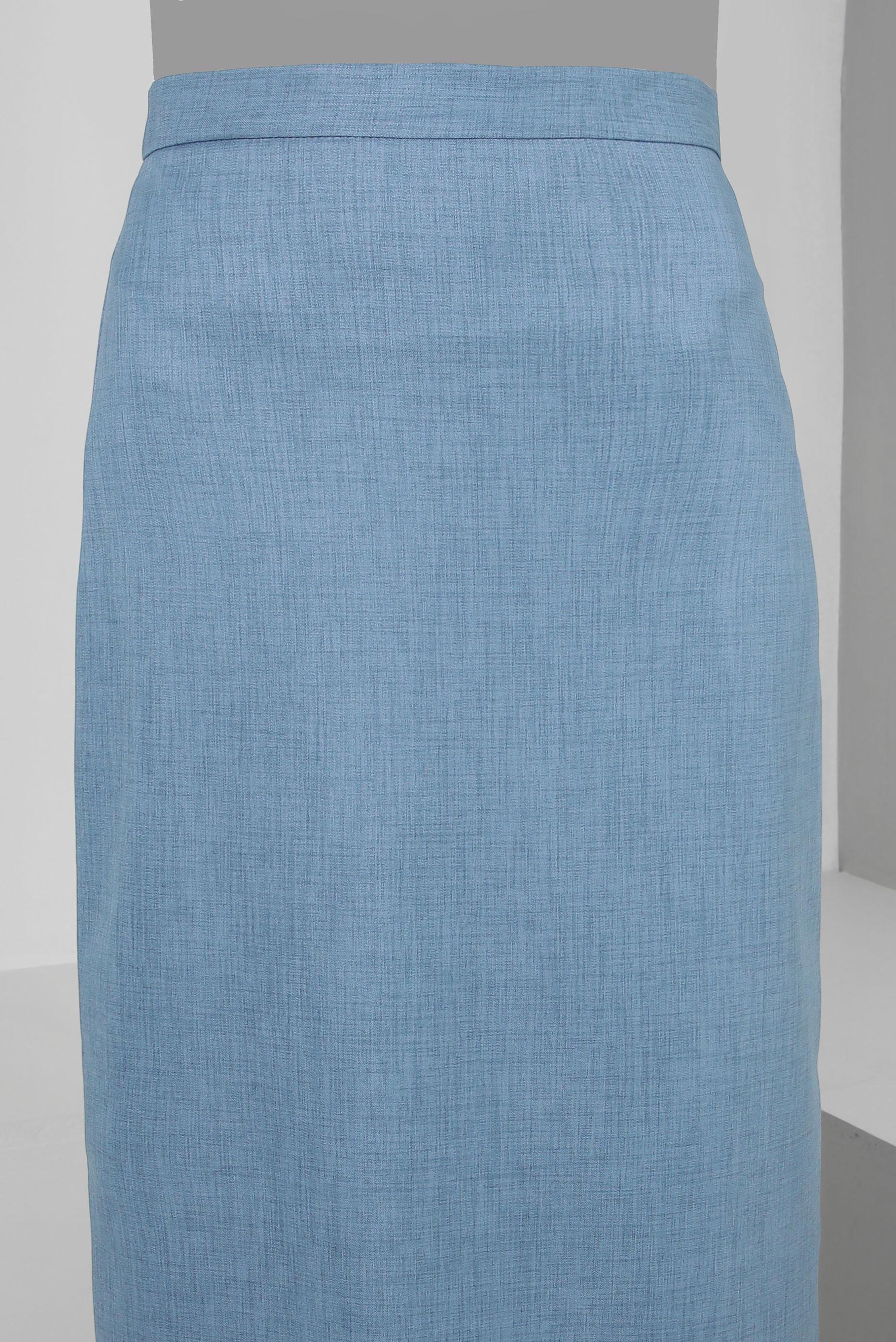 Tesettür giyim MAVİ DÜZ KESİM GİZLİ YIRTMAÇLI ETEK 60419 