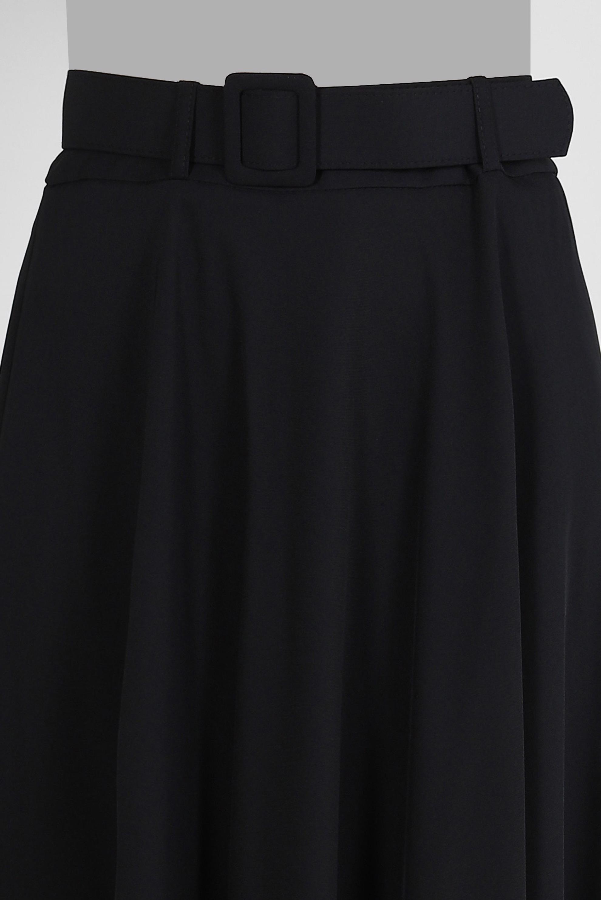 Tesettür giyim SİYAH KEMERLİ PİLİSELİ ETEK 60420