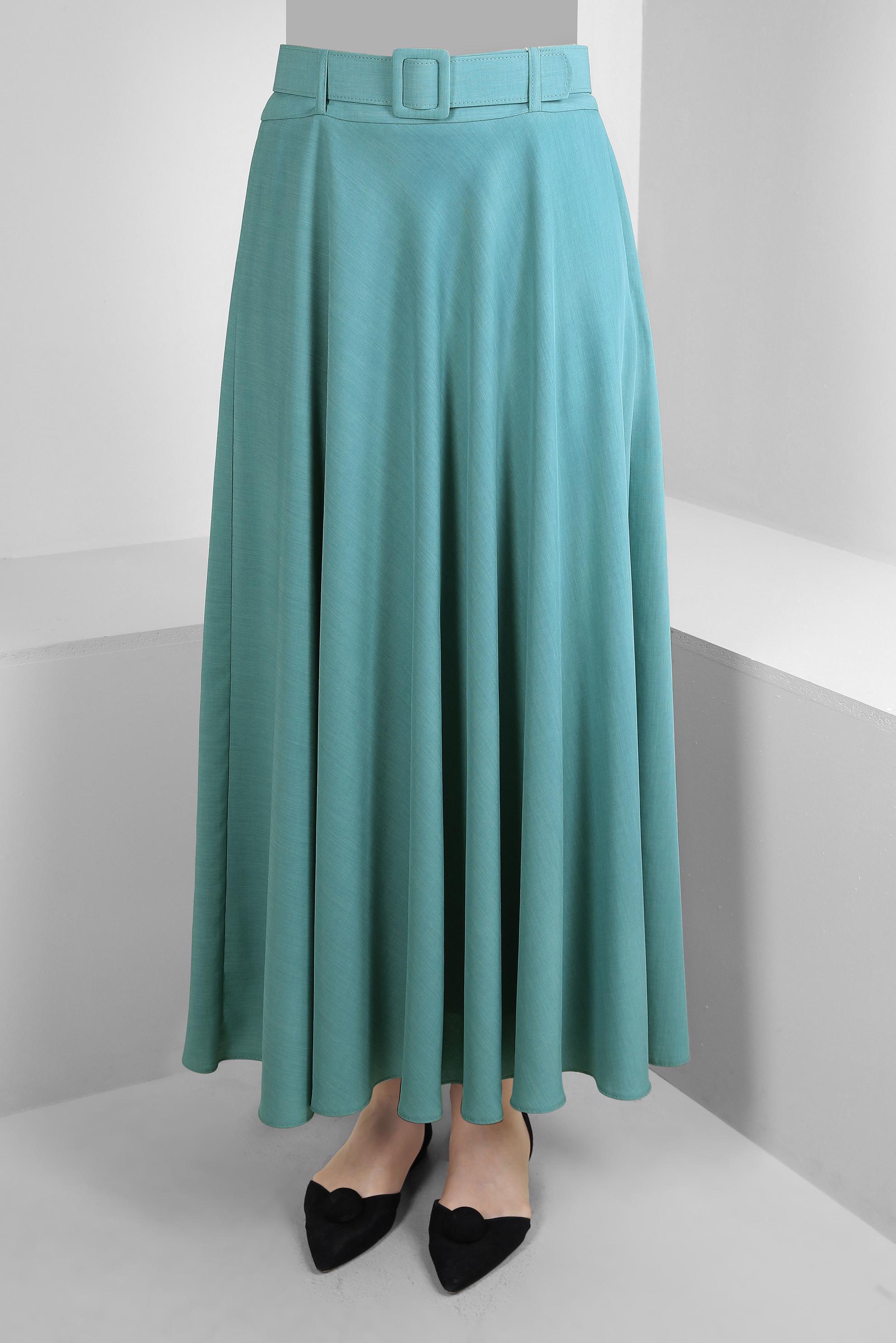 Vêtements hijab VERT JUPE PLISSÉE À CEINTURE 60420