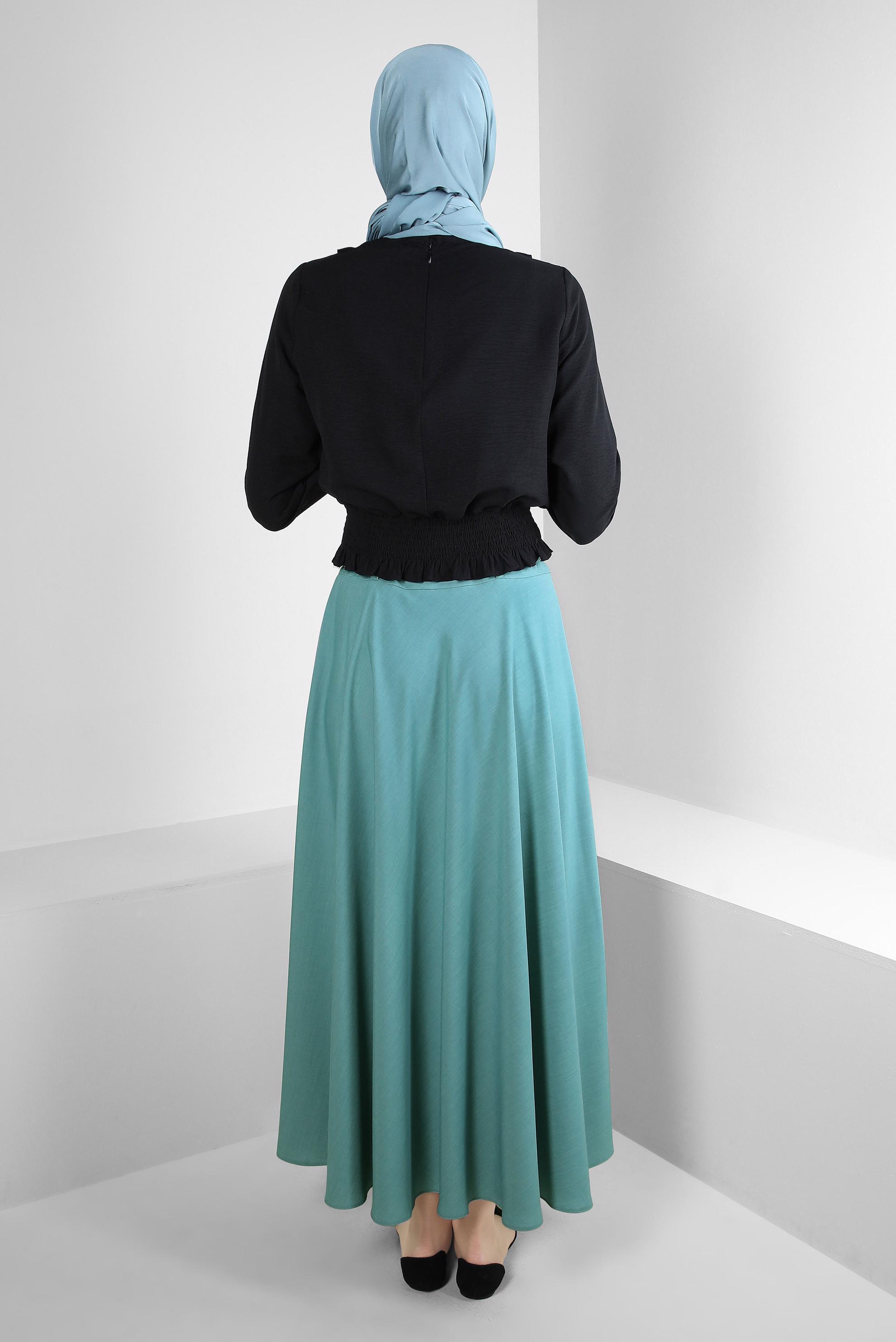 Vêtements hijab VERT JUPE PLISSÉE À CEINTURE 60420