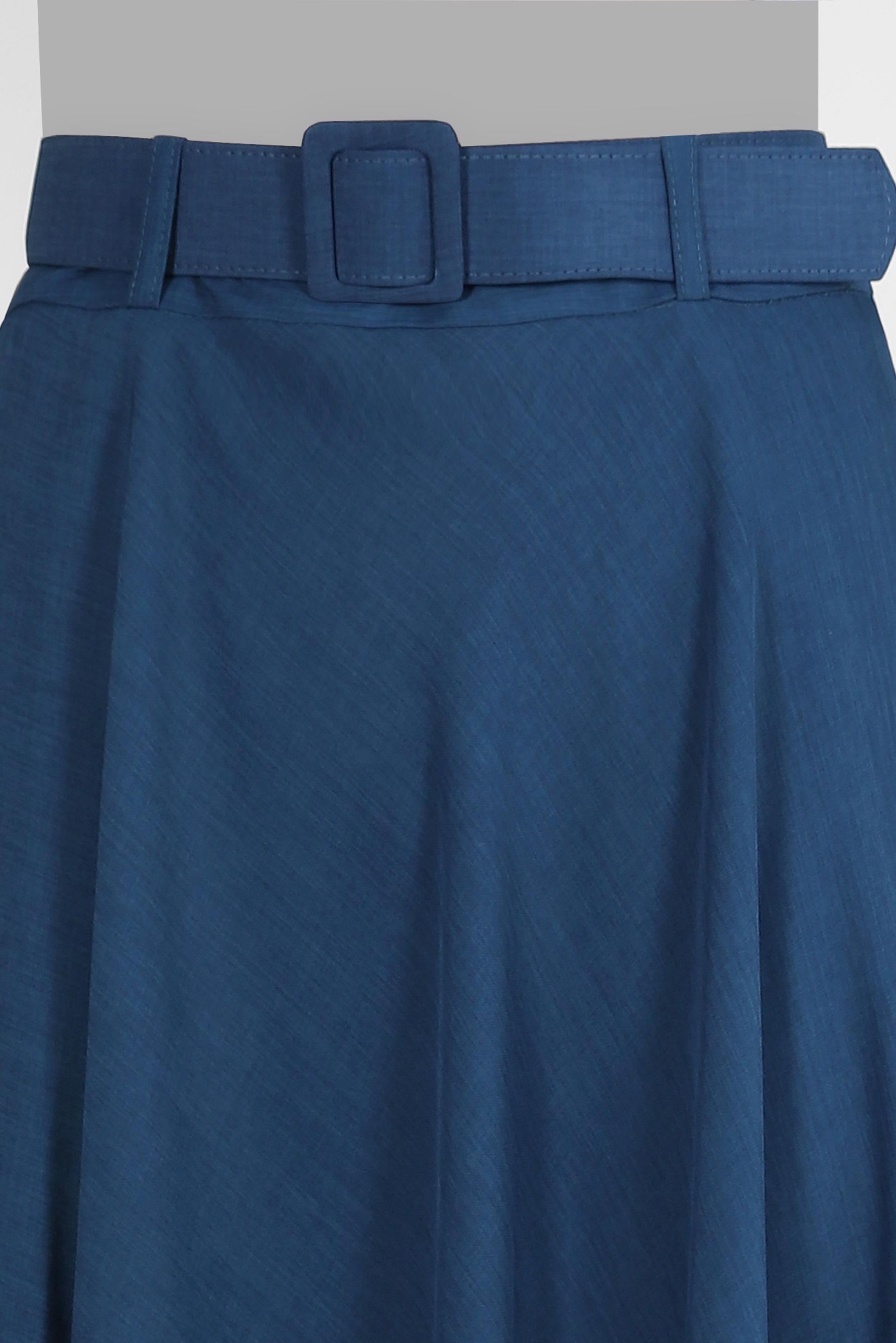 Tesettür giyim LACİVERT KEMERLİ PİLİSELİ ETEK 60420