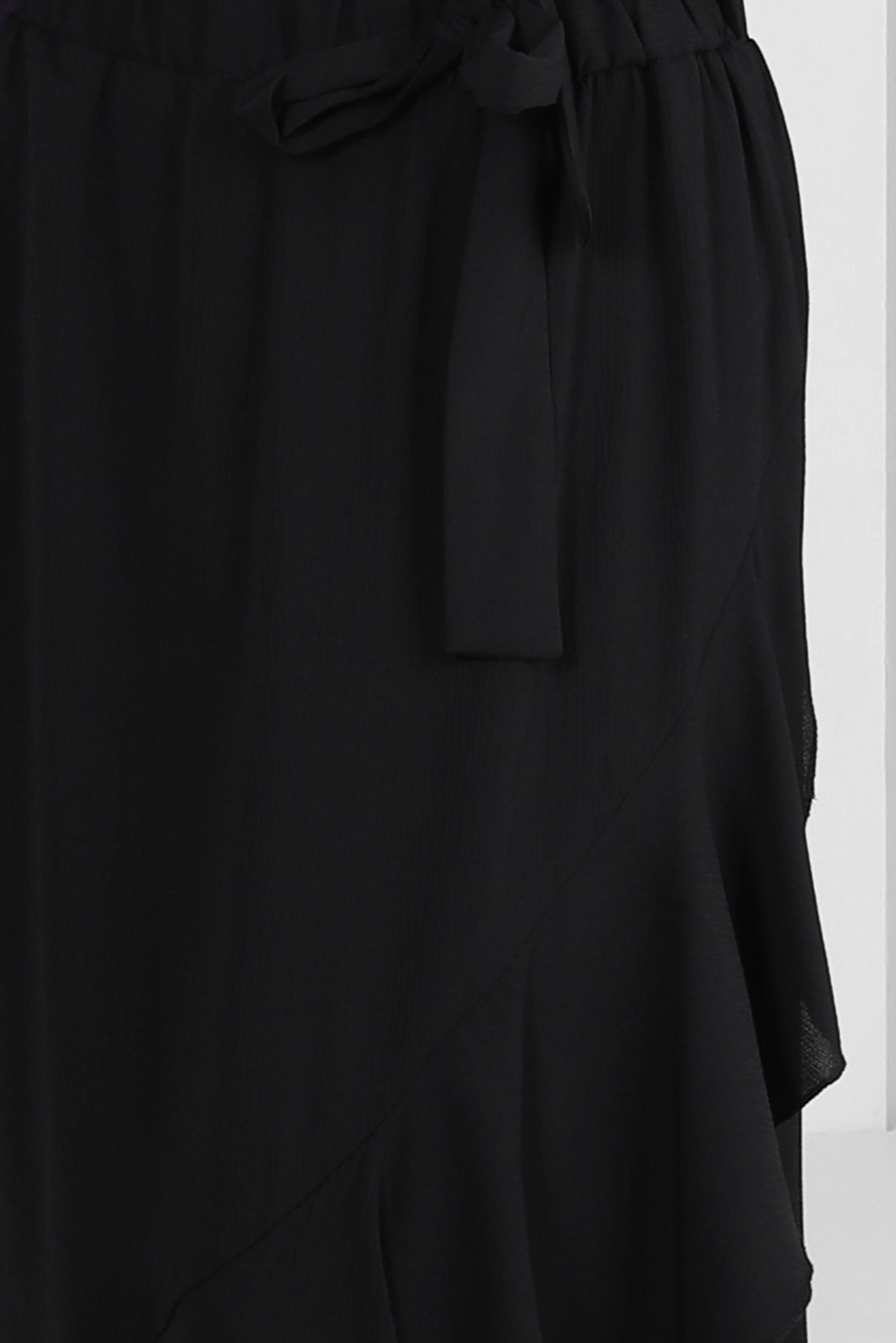 Tesettür giyim SİYAH VOLANLI BELİ LASTİKLİ ETEK 60421