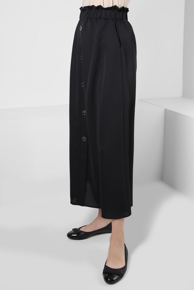 Hijab-Kleidung SCHWARZ ROCK MIT ELASTISCHEM BUND 60422 - ALVİNA