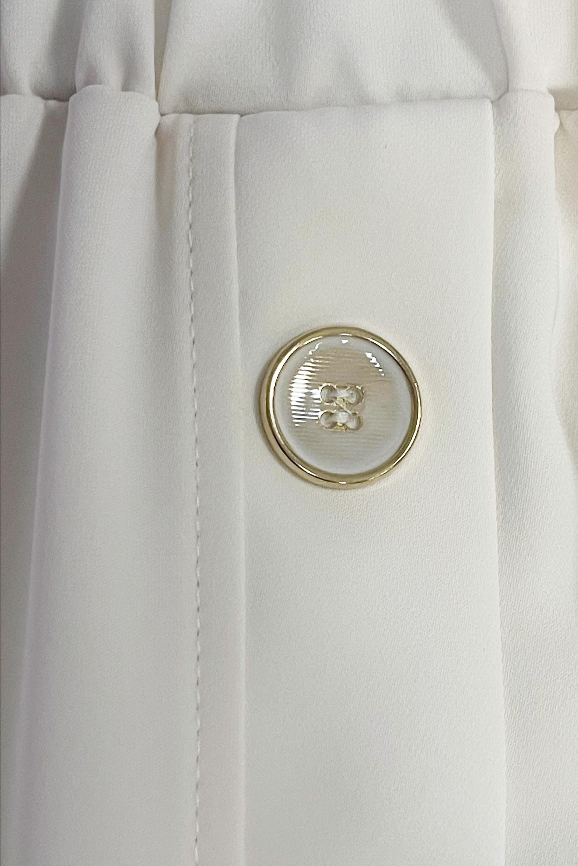 Hijab clothing WHITE ELASTIC WAIST SKIRT WITH BUTTON DETAIL 60422