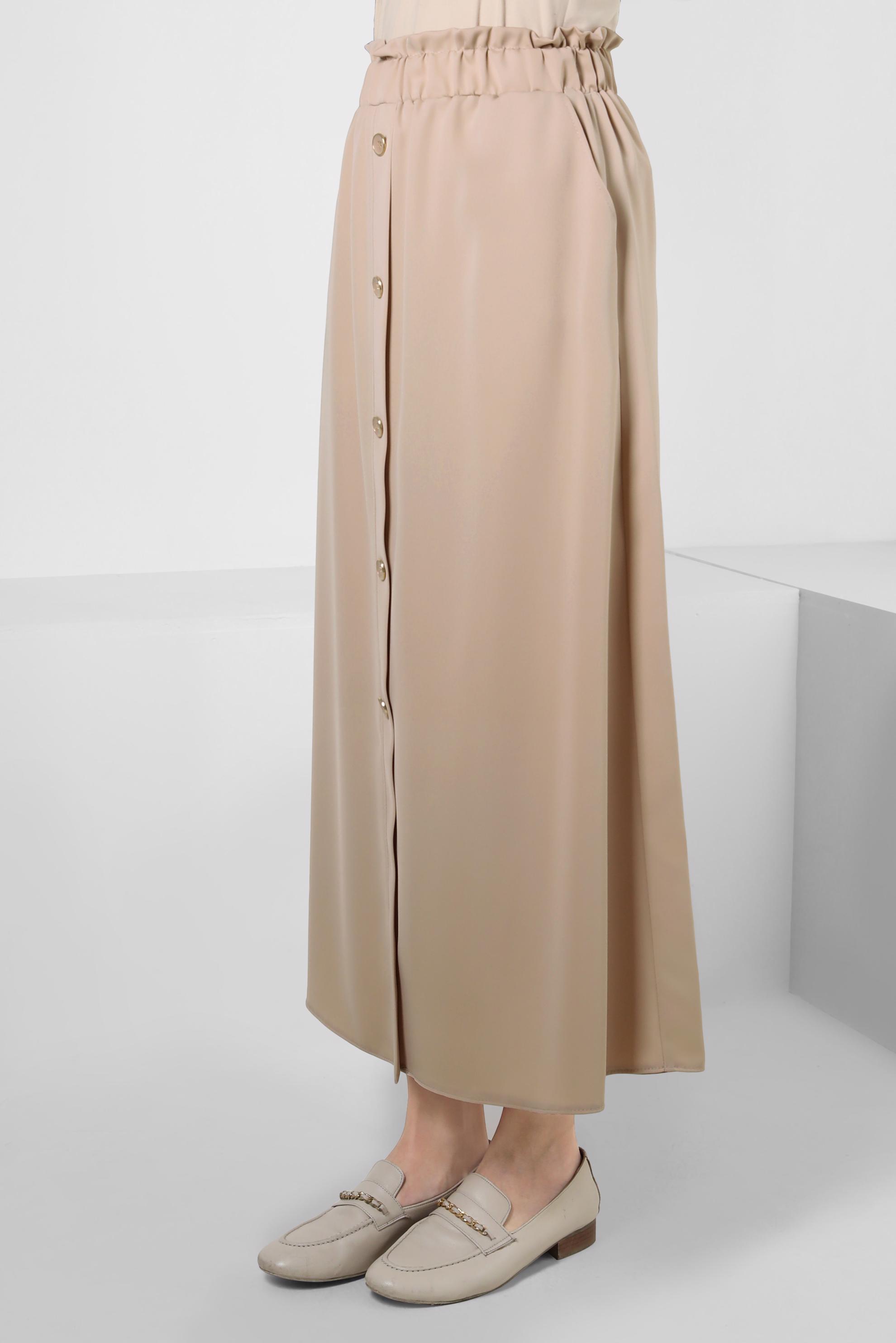 Tesettür giyim TABA BELİ LASTİKLİ DÜĞME DETAYLI ETEK 60422