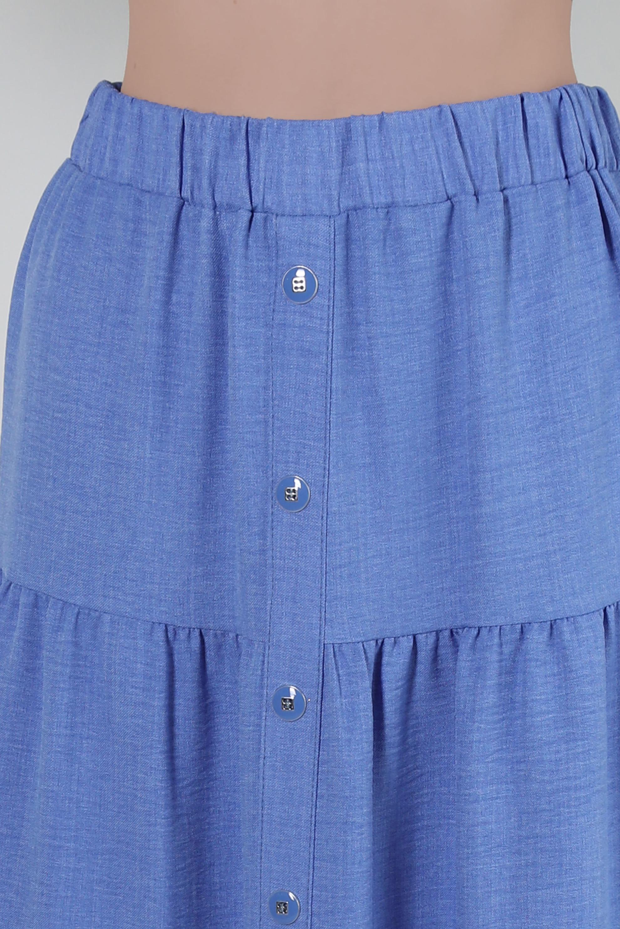 Vêtements hijab BLEU JUPE À VOLANTS ET BOUTONS 60423