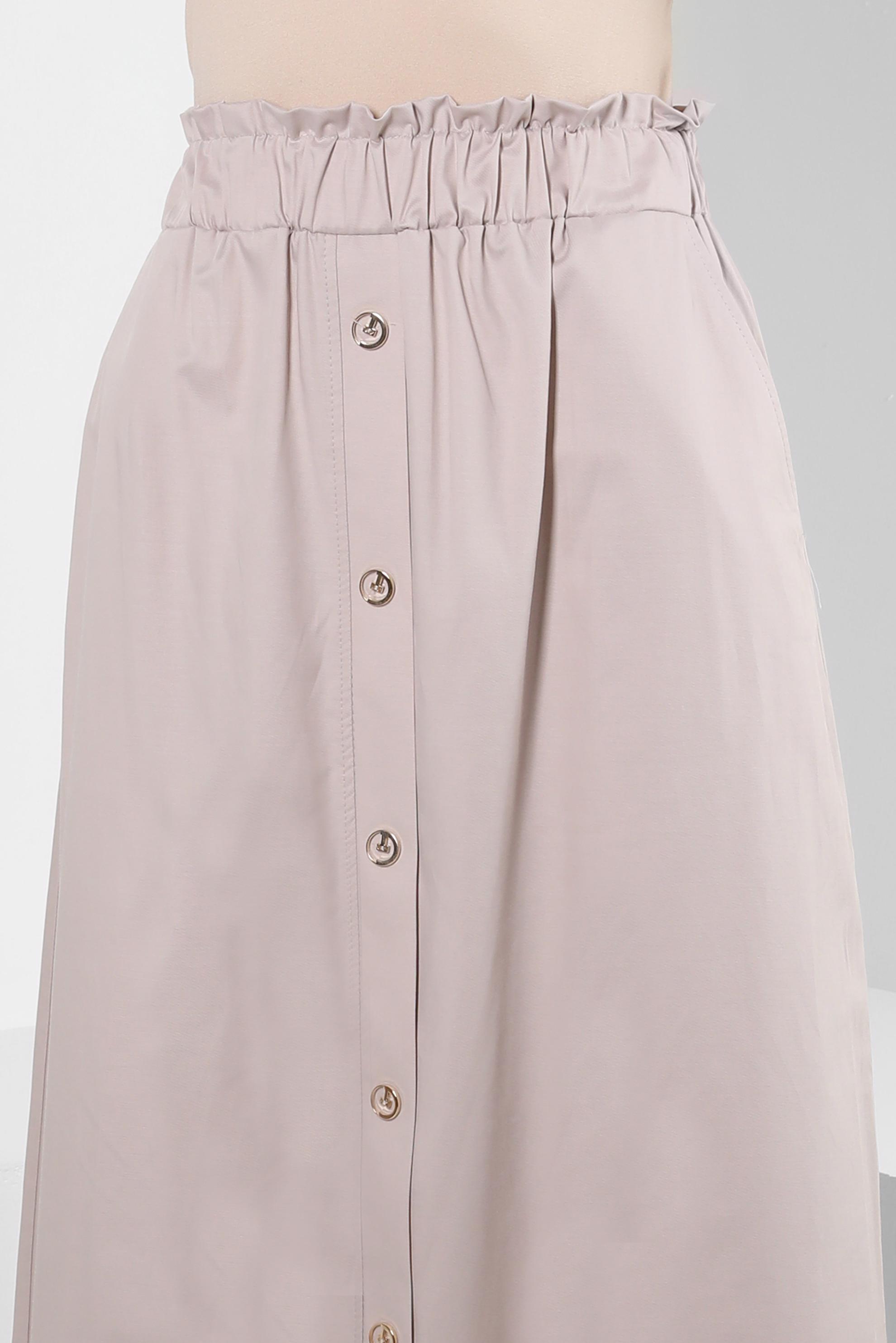 Hijab clothing BEIGE ELASTIC WAIST SKIRT WITH BUTTON DETAIL 60424