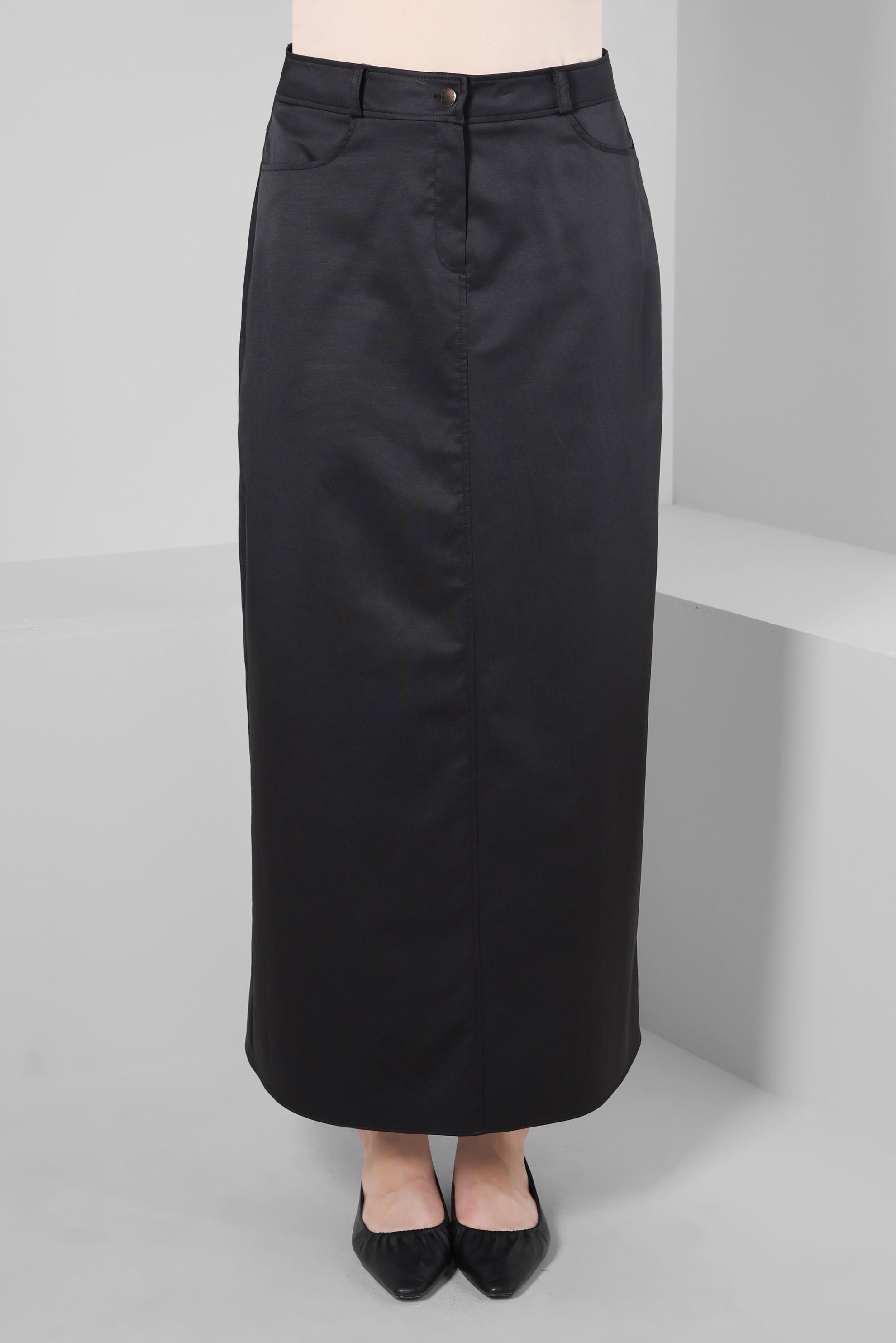 Tesettür giyim SİYAH DÜZ KESİM ETEK 60431