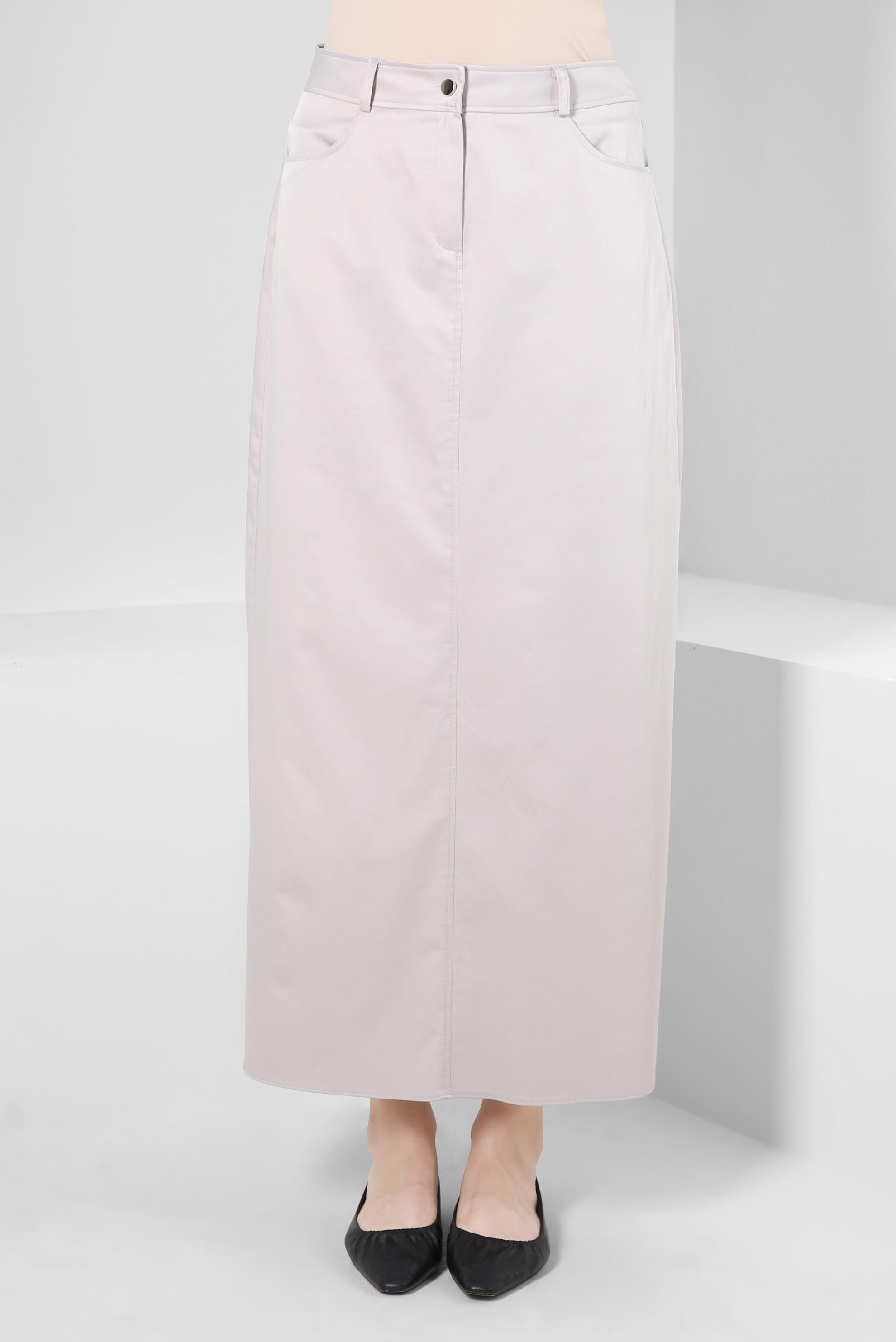 Tesettür giyim BEJ DÜZ KESİM ETEK 60431