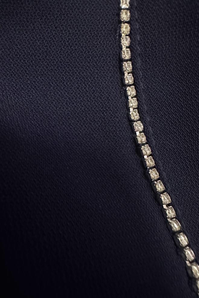 Vêtements hijab BLEU MARINE MANTEAU À CAPUCHE RAYÉ JEWEL 80050 - ALVİNA