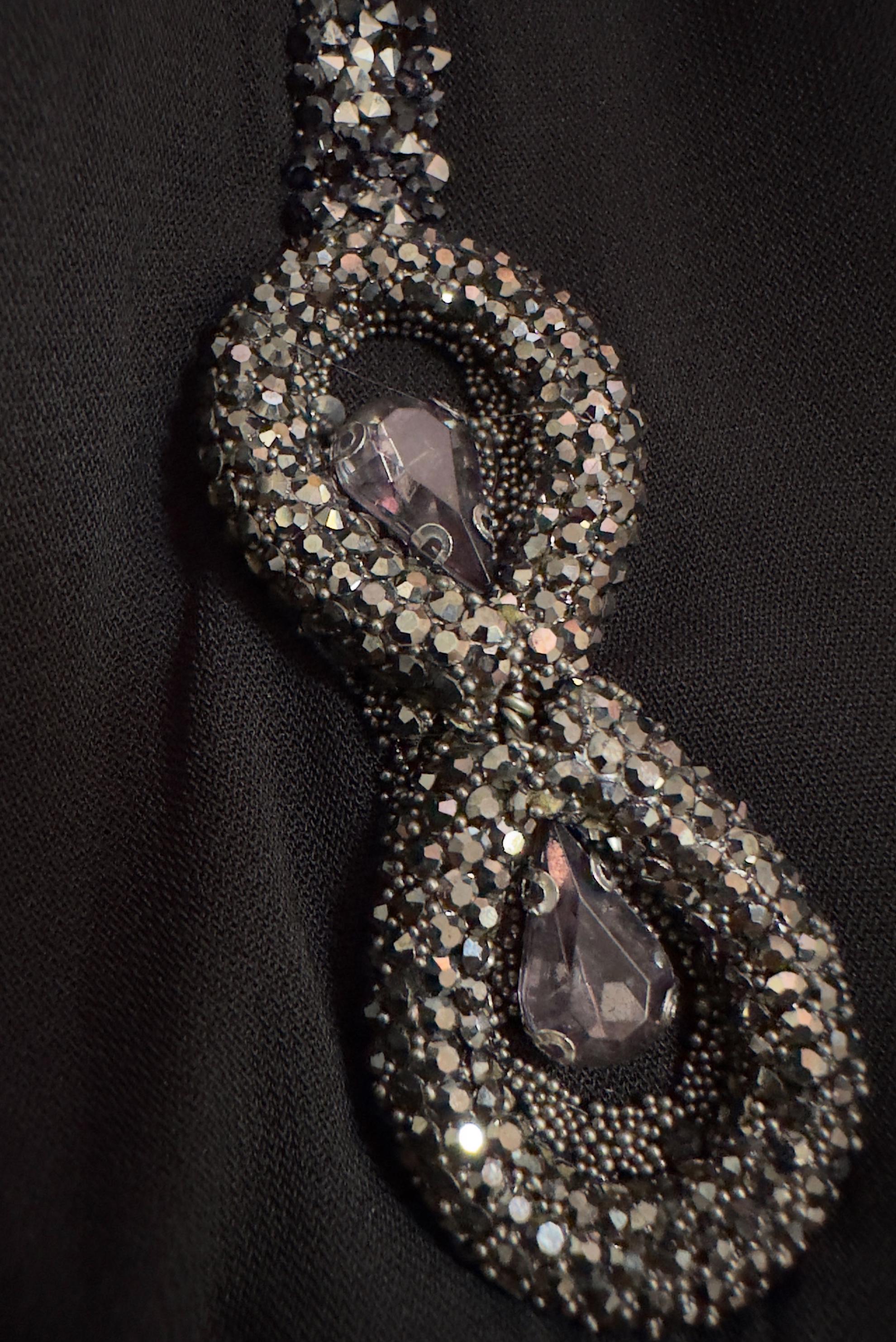 Hijab clothing BLACK GEM EMBROIDERED TOPCOAT WITH POCKET DETAIL 80056