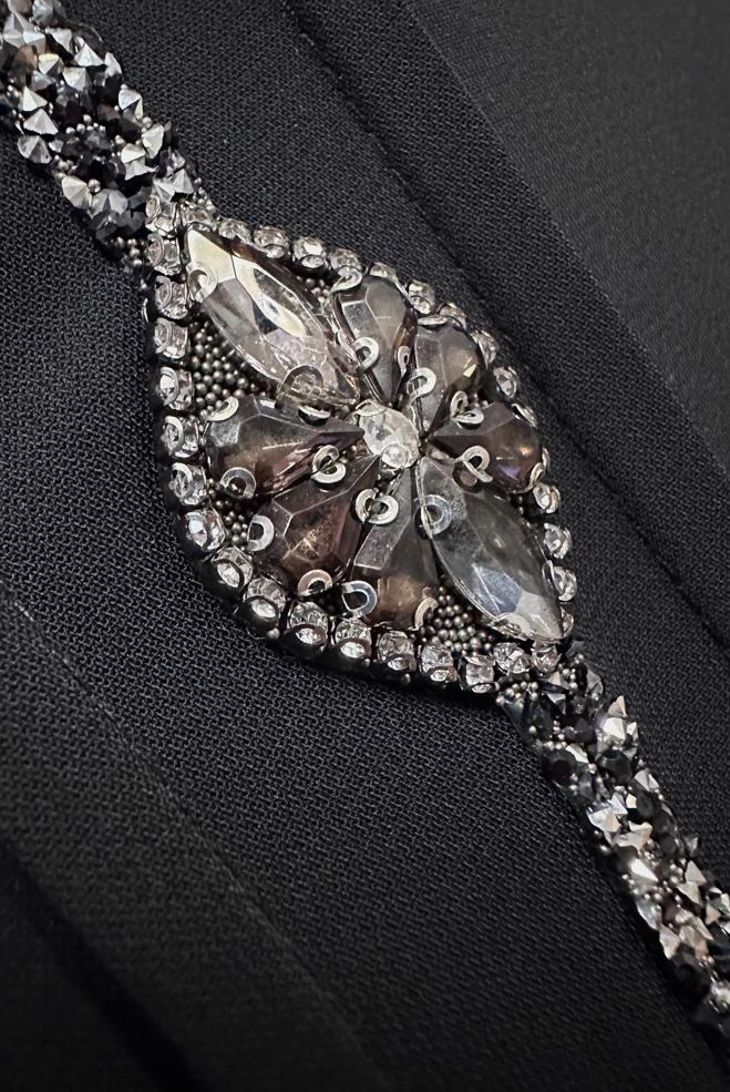 Hijab-Kleidung SCHWARZ TAŞ BASKILI VATKALI FERMUARLI FERACE 80057 - ALVİNA