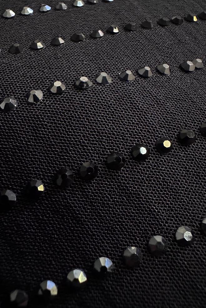 Vêtements hijab NOIR SURMANTEAU ZIPPÉ À CAPUCHE AVEC GEM BRODÉ 80059 - ALVİNA