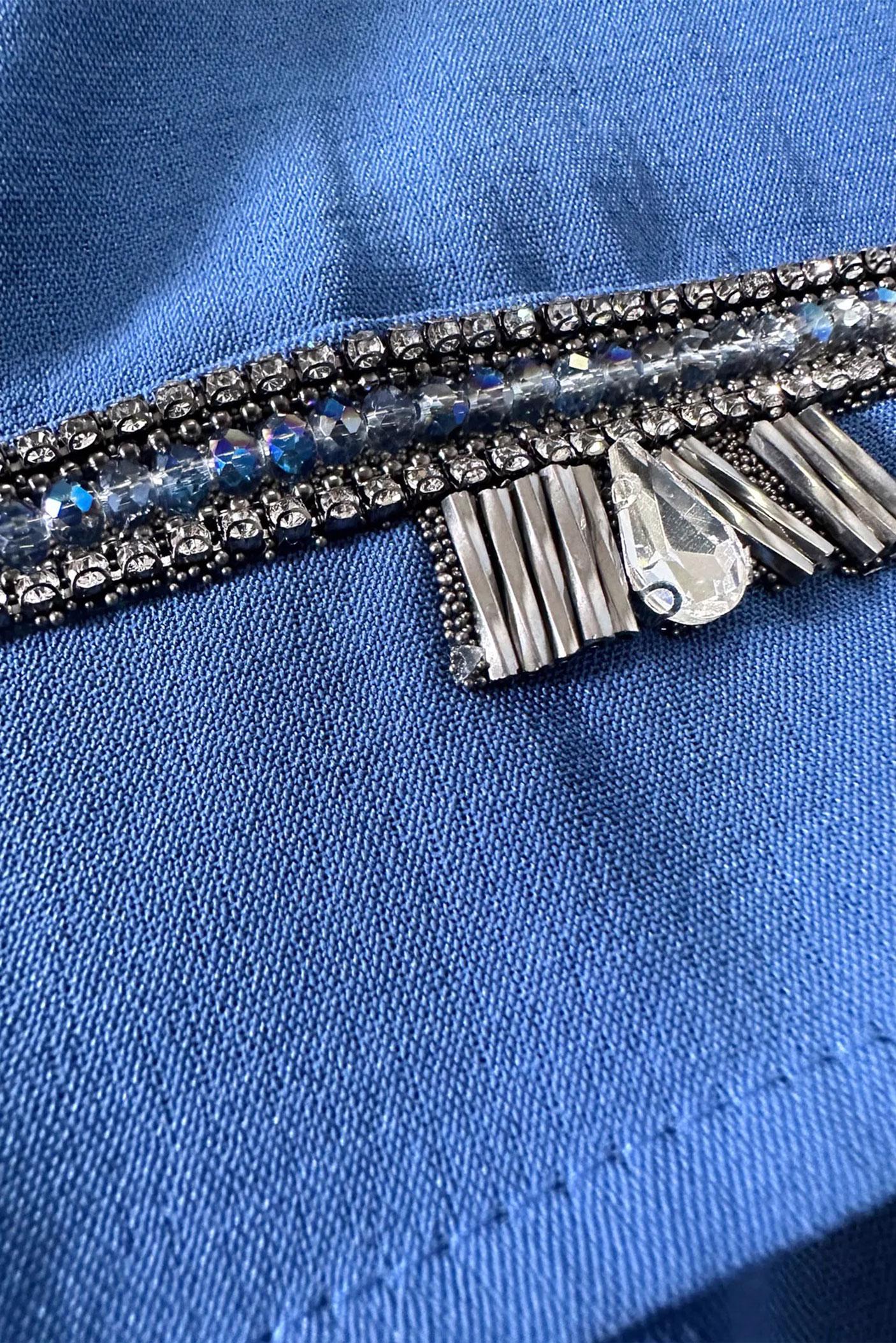 Vêtements hijab BLEU MARINE PARDESSUS ZIPPÉ À CAPUCHE AVEC DÉTAIL GEM 80061