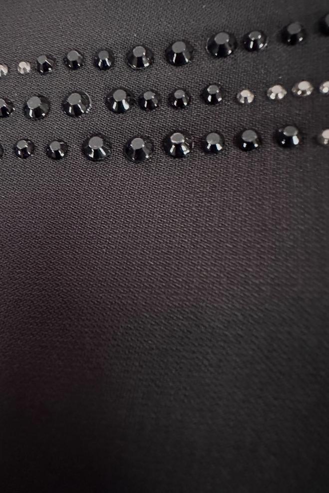 Hijab clothing BLACK HOODED ZIPPERED JACKET WITH GEM 80062 - ALVİNA