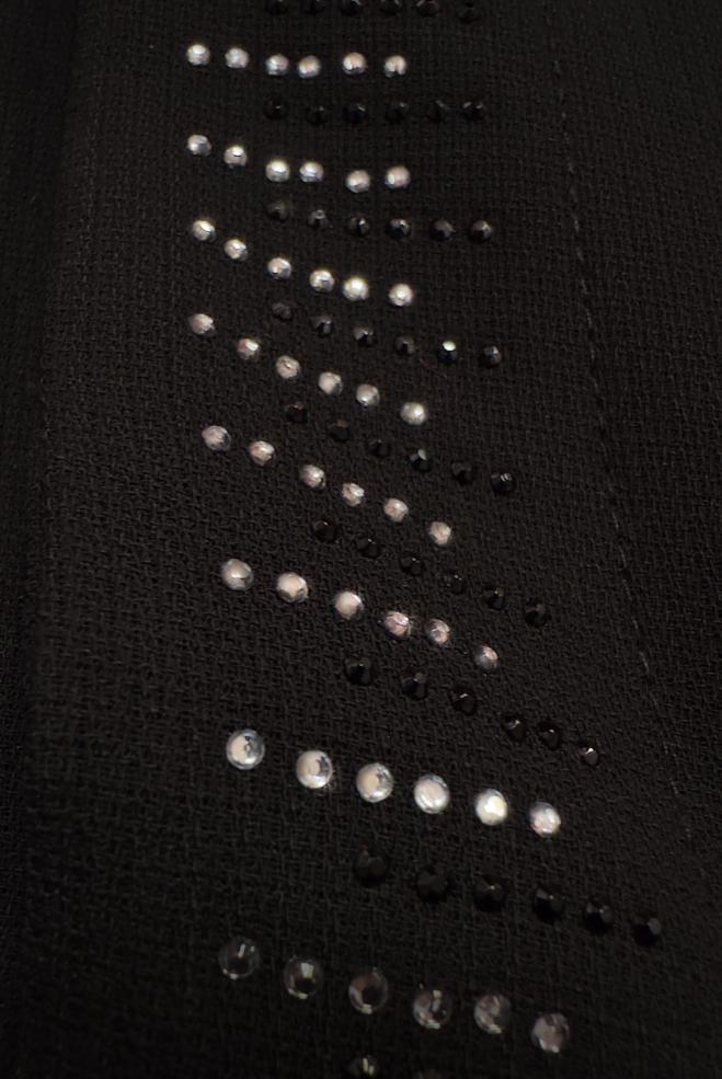 Vêtements hijab NOIR SURMANTEAU BRODÉ GEM AVEC BOUTONS INVISIBLES 80063 - ALVİNA