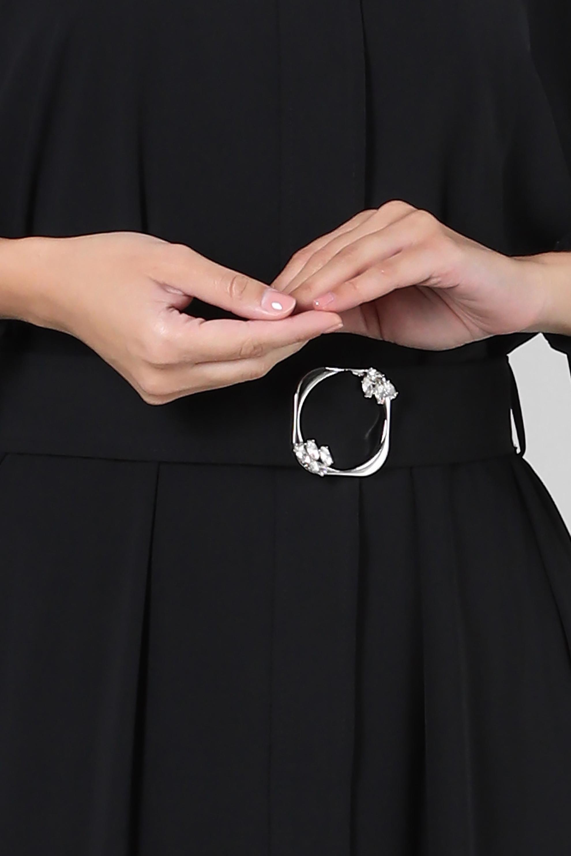 Hijab clothing BLACK BELTED ABAYA WITH ELASTIC CUFFS 80068