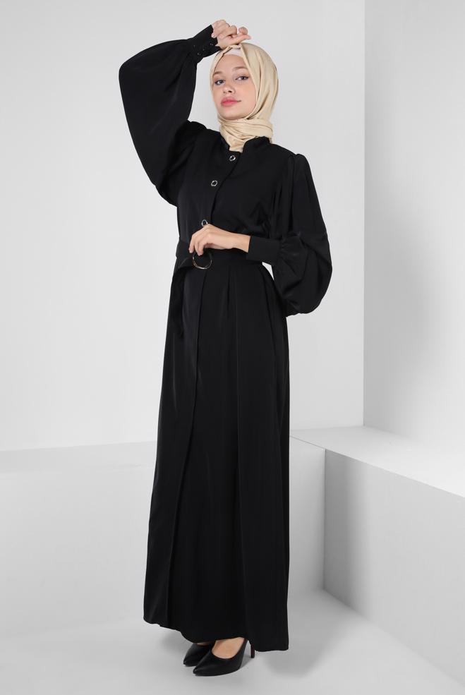 Vêtements hijab NOIR ABAYA CEINTURE 80069 - ALVİNA